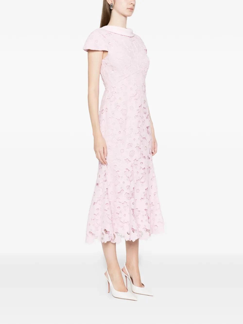 Self-Portrait Lace Scoop Back Midi Dress Size M / US 6-8 / IT 42-44 - 3 Thumbnail