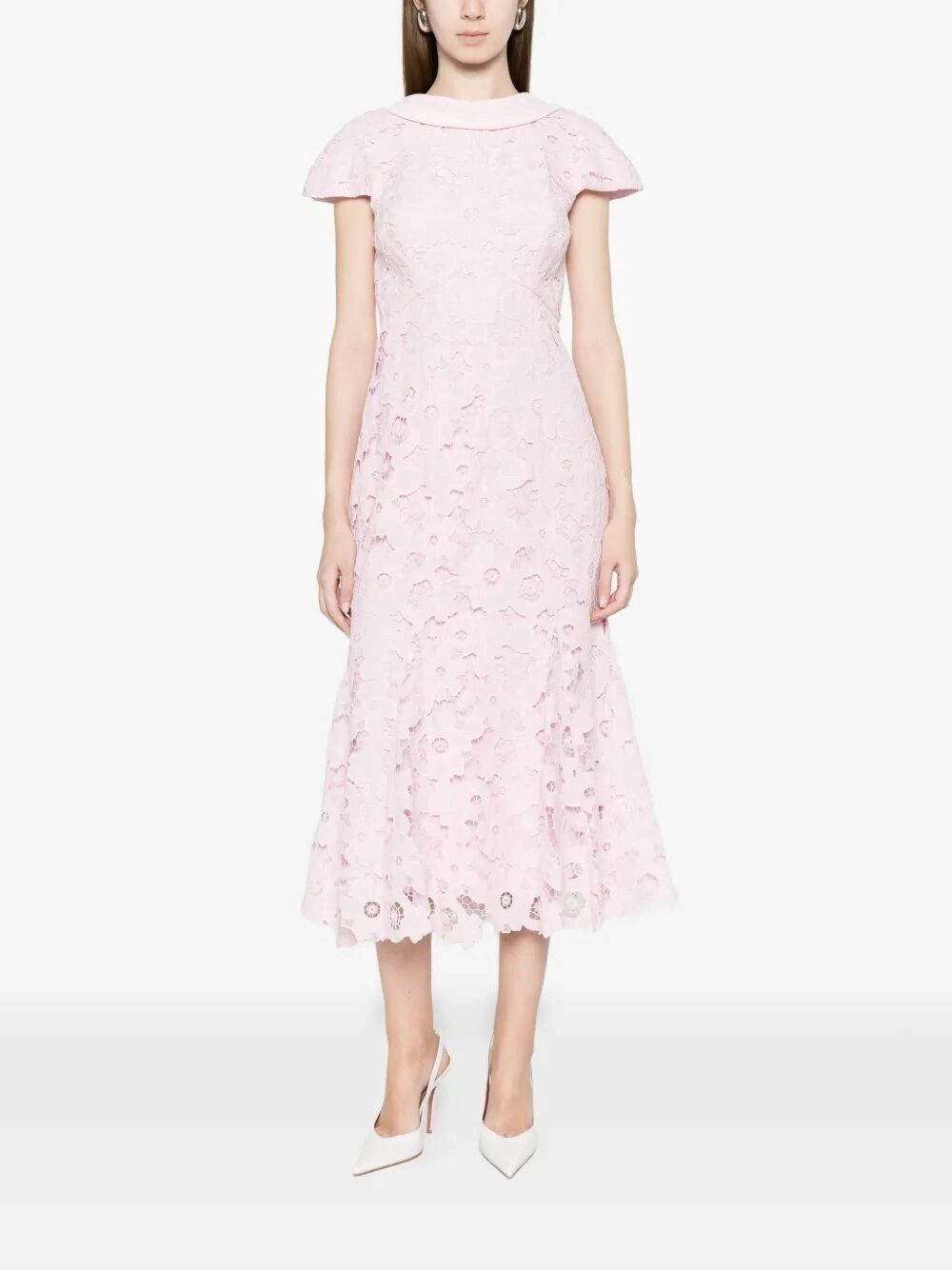 Self-Portrait Lace Scoop Back Midi Dress Size M / US 6-8 / IT 42-44 - 2 Thumbnail