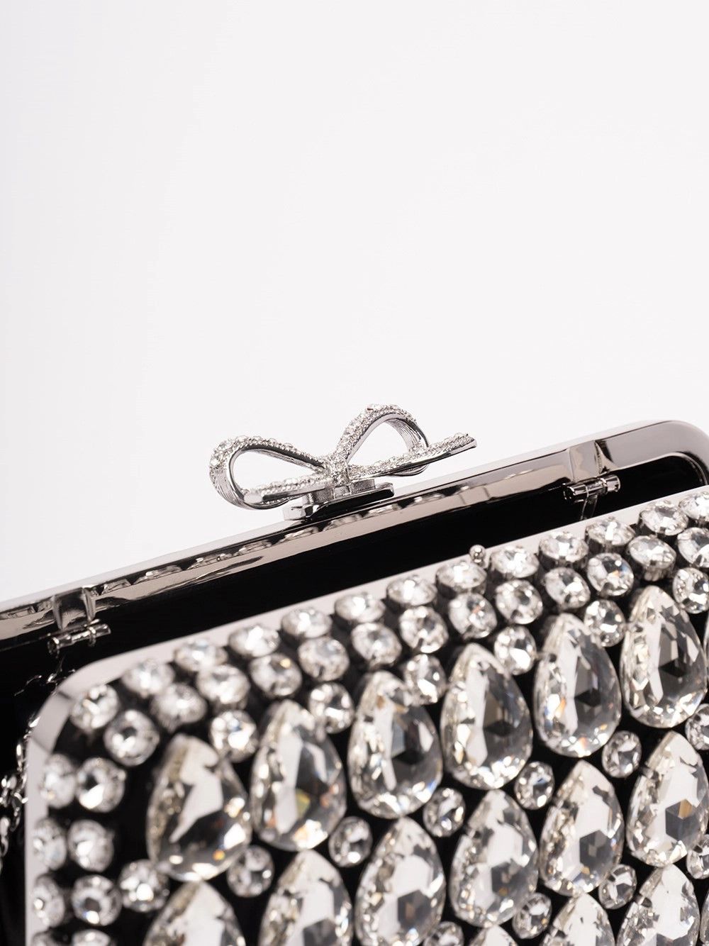 Self-Portrait Satin Crystal Clutch Bag Size ONE SIZE - 4 Thumbnail