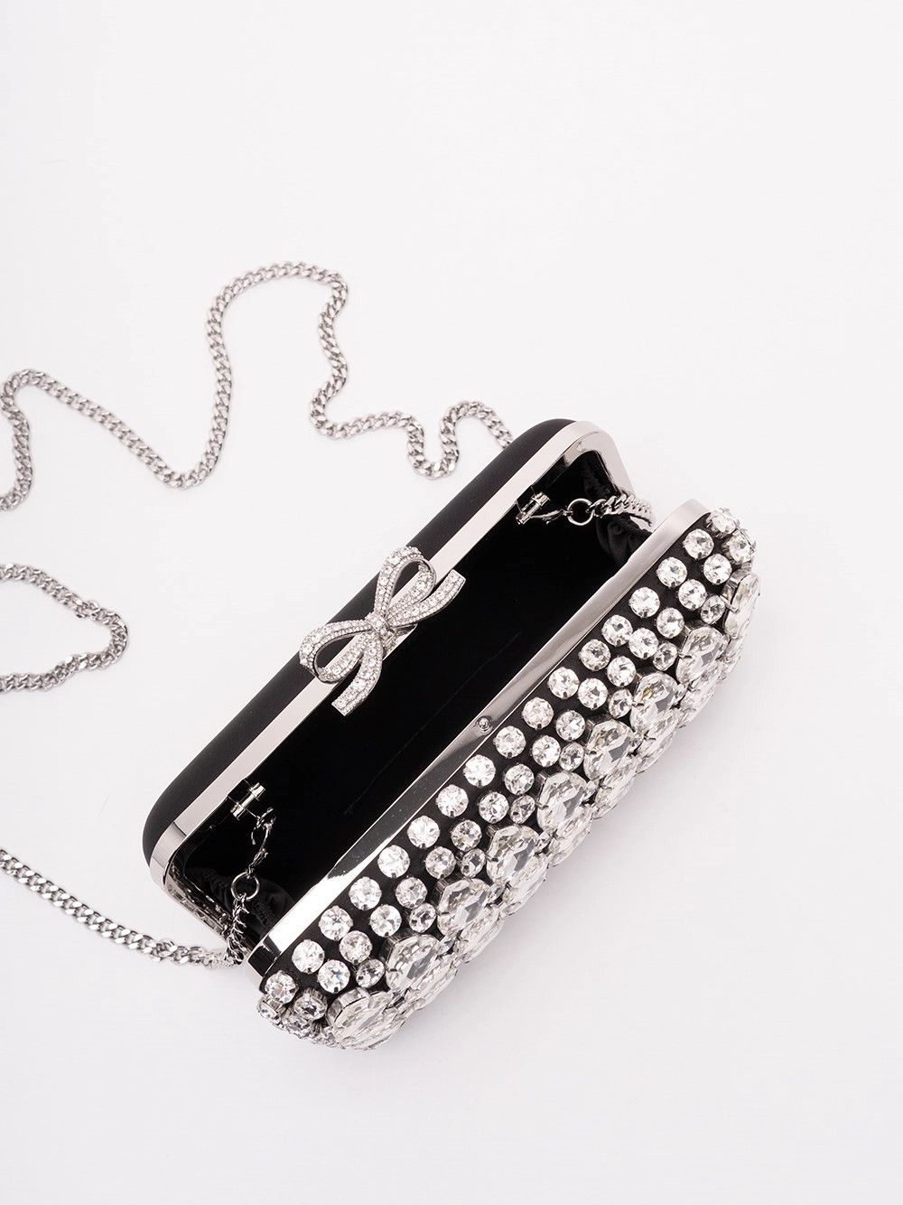 Self-Portrait Satin Crystal Clutch Bag Size ONE SIZE - 5 Thumbnail