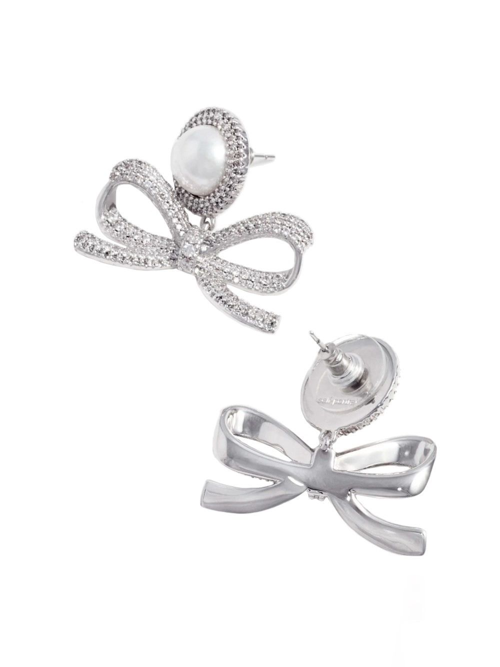 Self-Portrait Pearl Bow Drop Earrings Size ONE SIZE - 2 Thumbnail