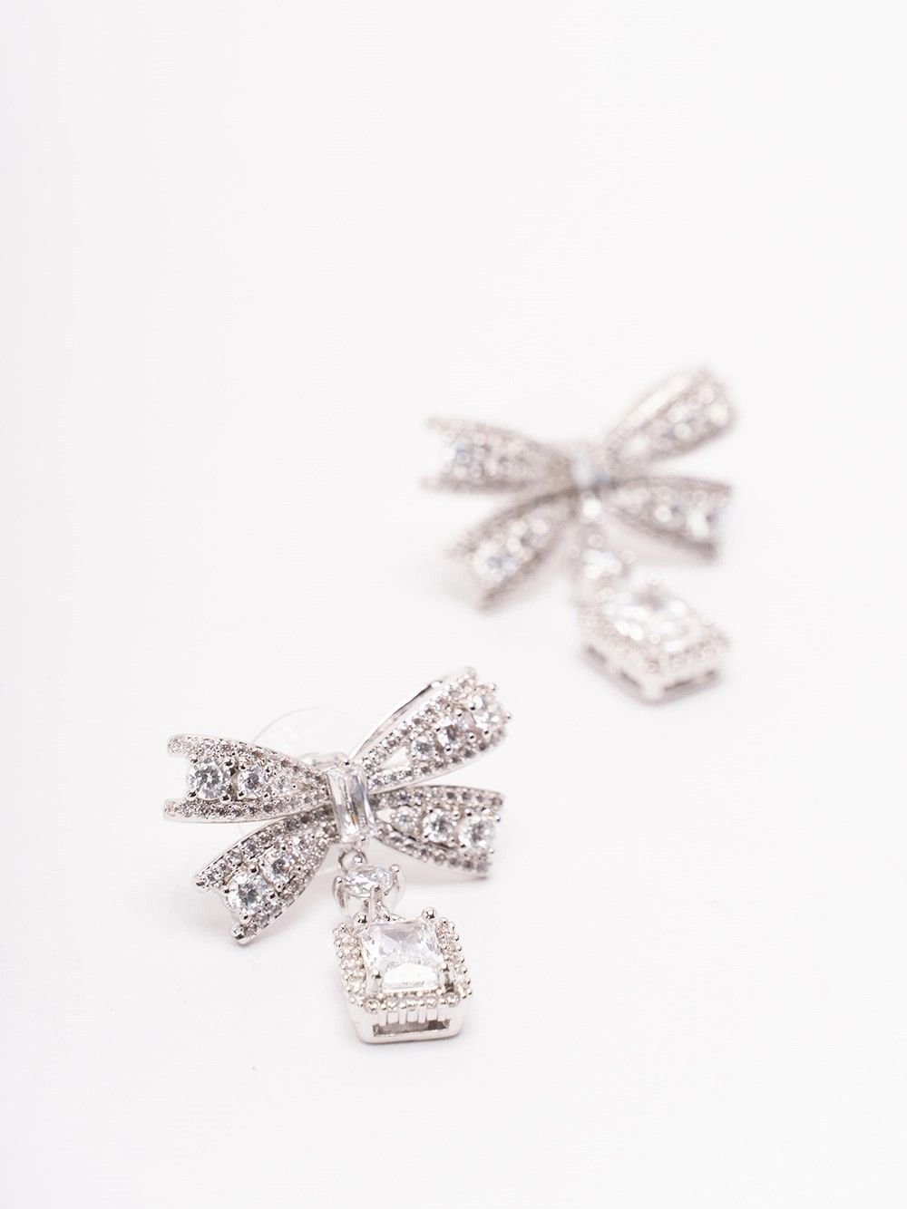 Self-Portrait Bow Crystal Drop Earrings Size ONE SIZE - 2 Thumbnail