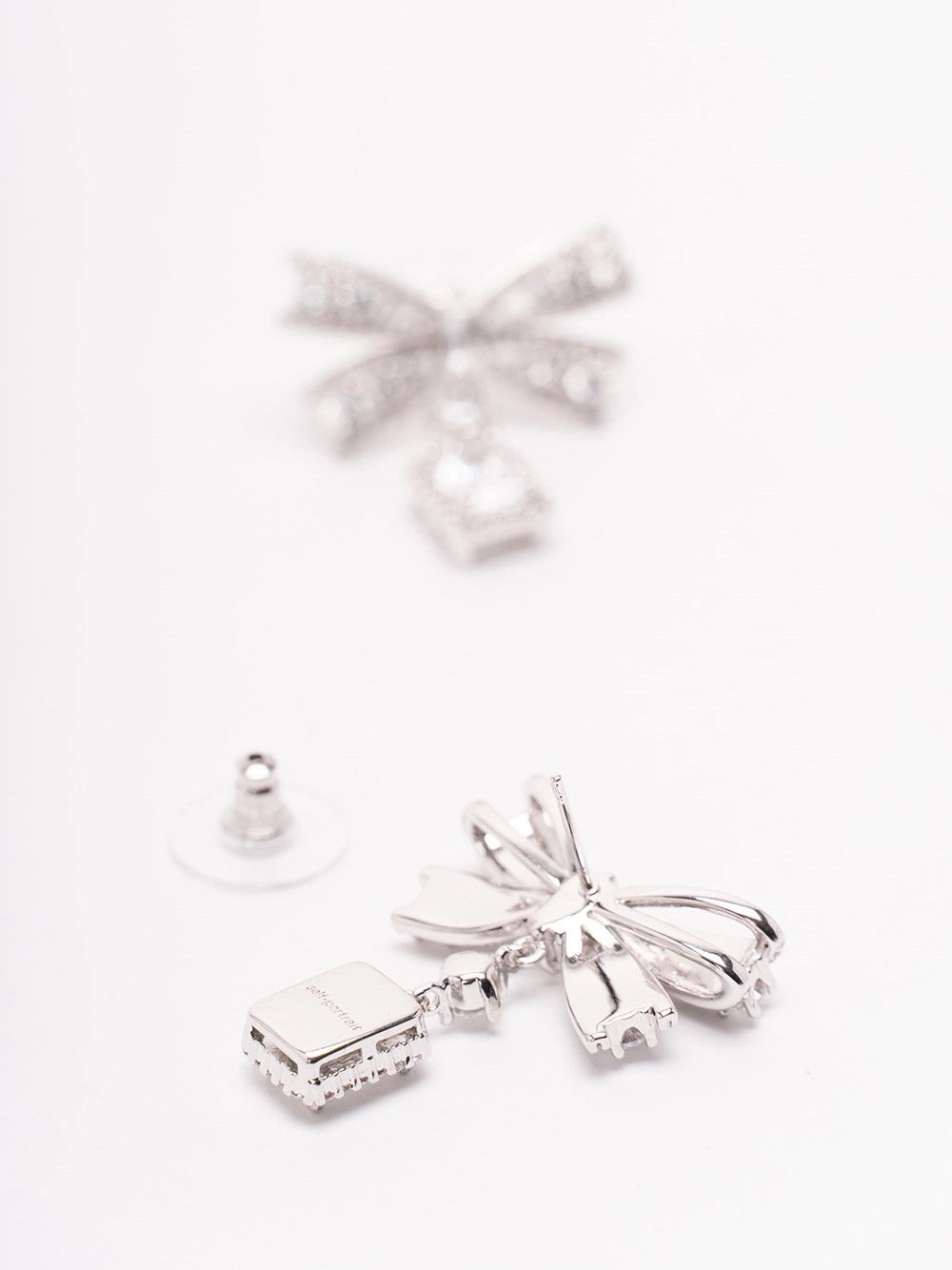 Self-Portrait Bow Crystal Drop Earrings Size ONE SIZE - 3 Thumbnail