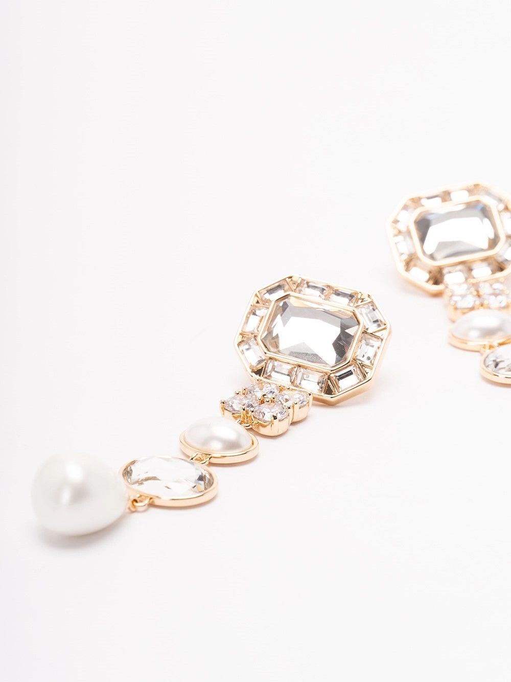 Self-Portrait Crystal Pearl Tiered Earrings Size ONE SIZE - 3 Thumbnail
