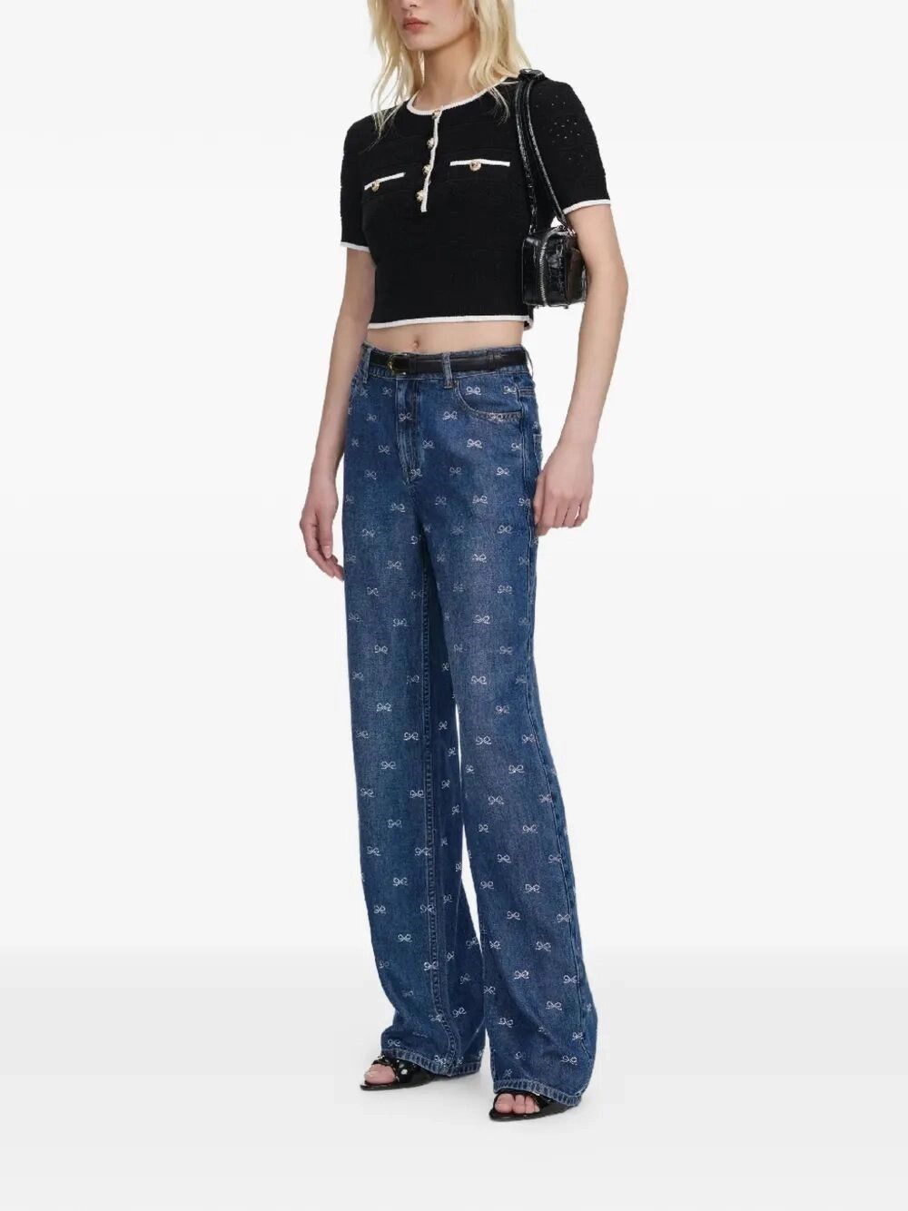 Self-Portrait Lightweight Bow Embellished Jeans Size 25" / US 0 / IT 36 - 3 Thumbnail