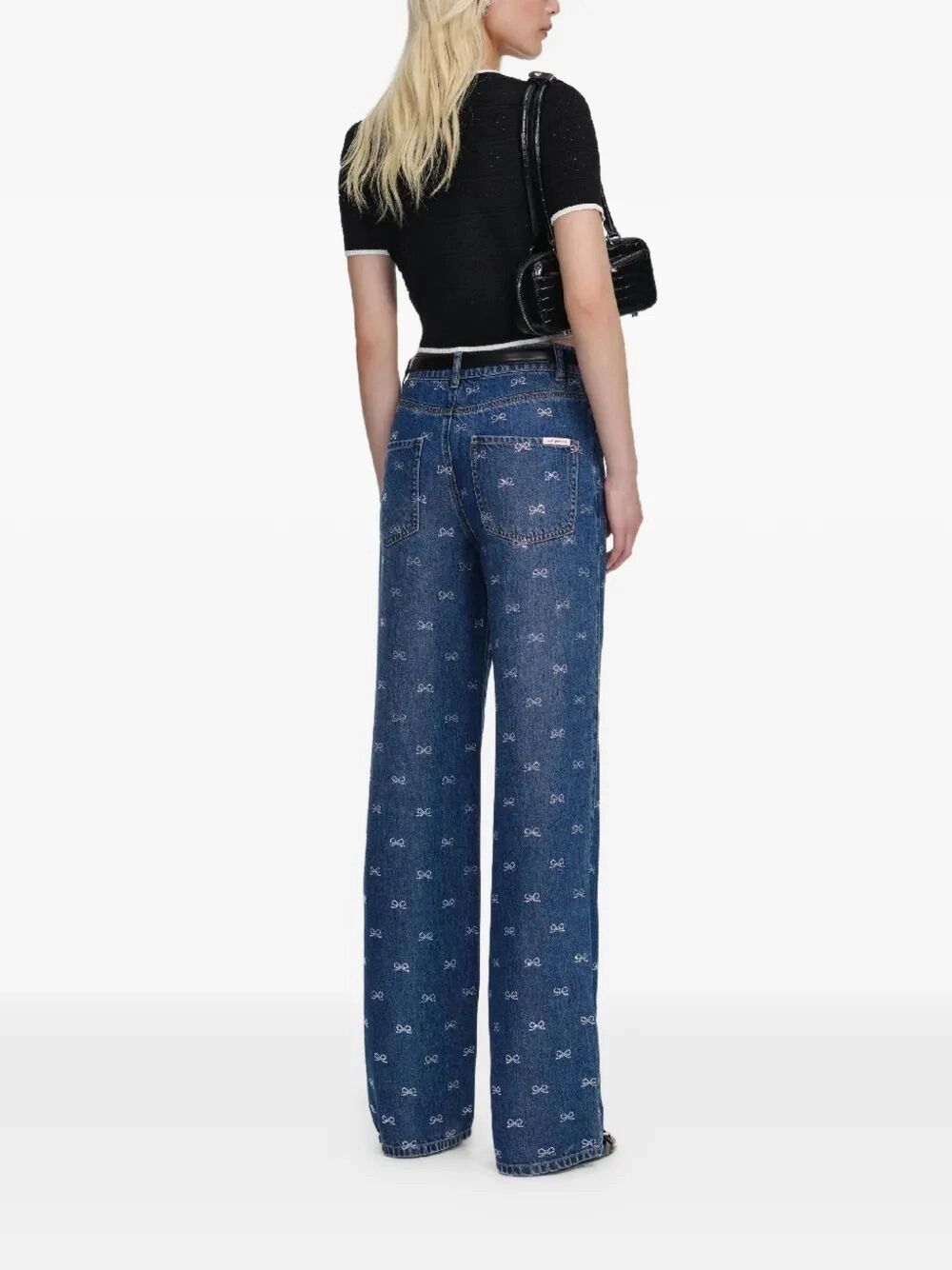 Self-Portrait Lightweight Bow Embellished Jeans Size 27" / US 4 / IT 40 - 4 Thumbnail