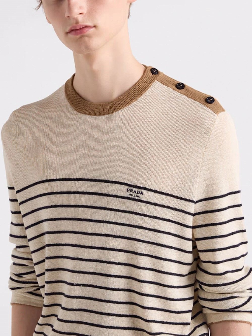 Prada Cotton Linen Round Neck Size US L / EU 52-54 / 3 - 5 Thumbnail