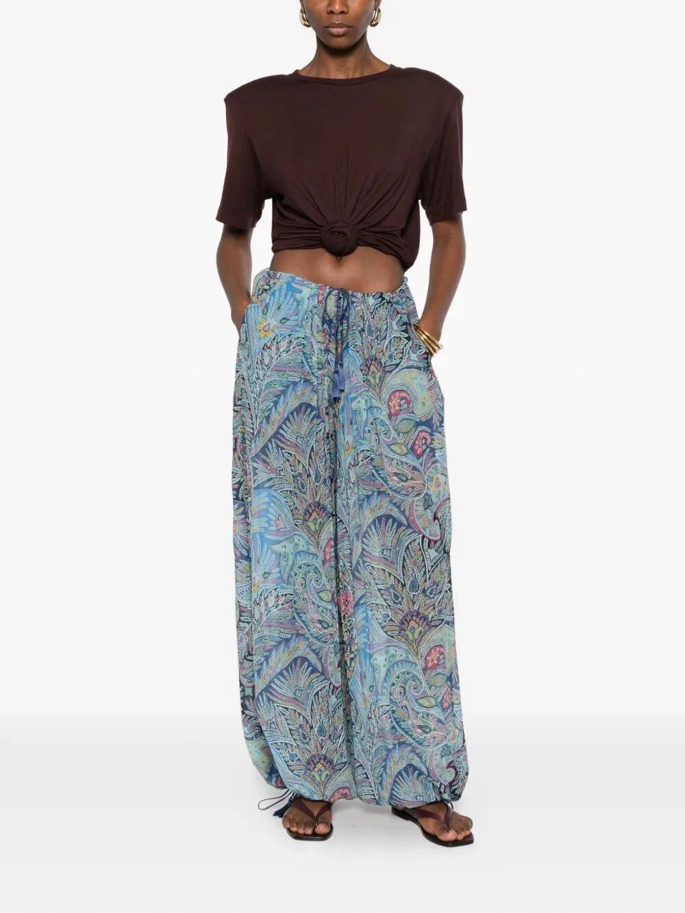 Etro Wide Pants With Tassels Size 28" / US 6 / IT 42 - 2 Thumbnail