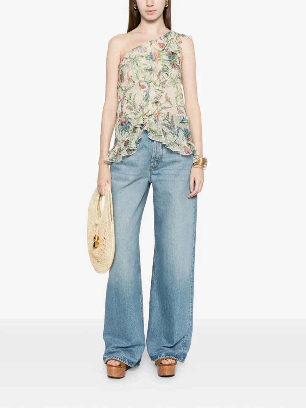 Etro One-Shoulder Top With Ruffles Size M / US 6-8 / IT 42-44 - 2 Thumbnail