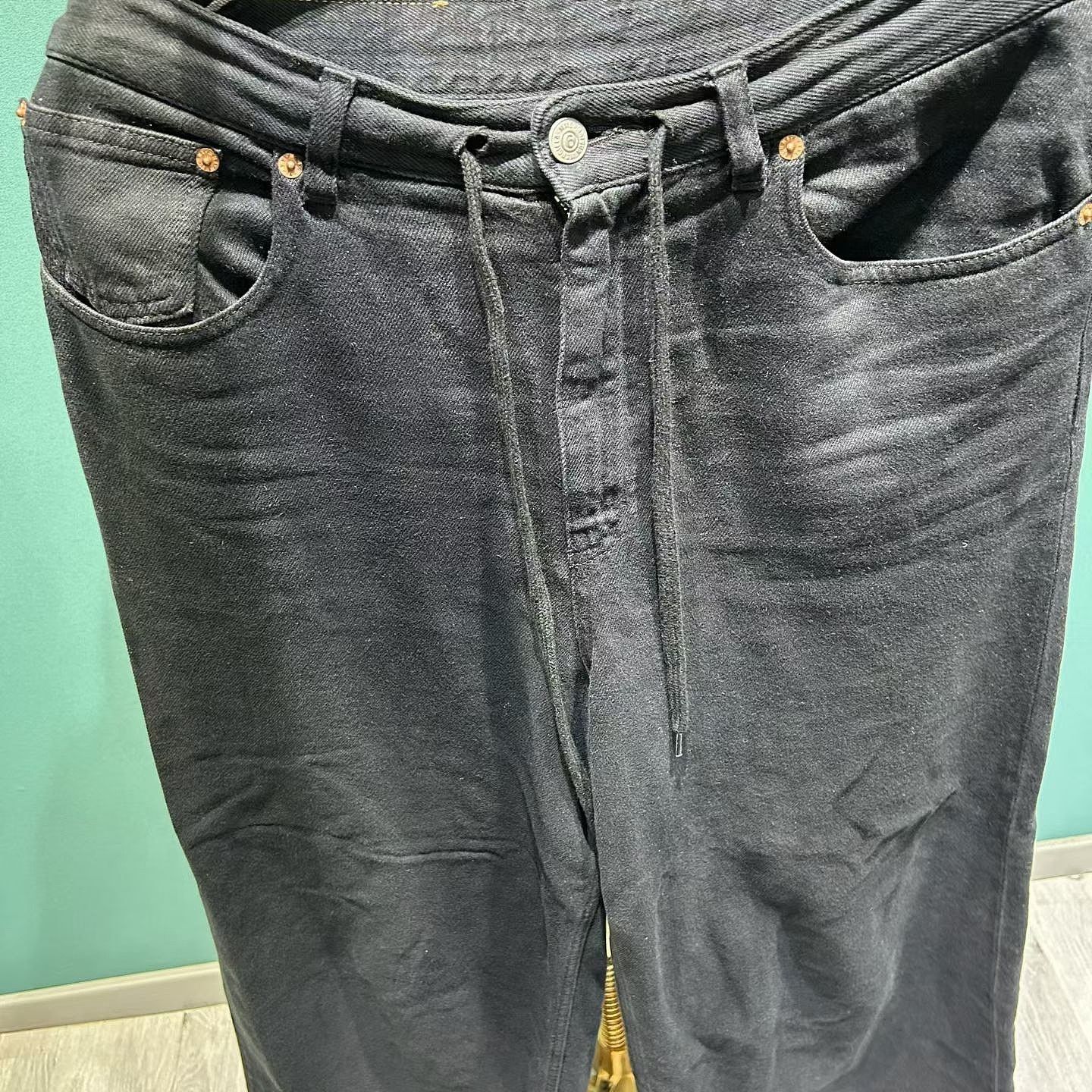 MM6 MM6 Maison Margiela Black Drawstring Jeans Size 27 Size 27" / US 4 / IT 40 - 7 Thumbnail