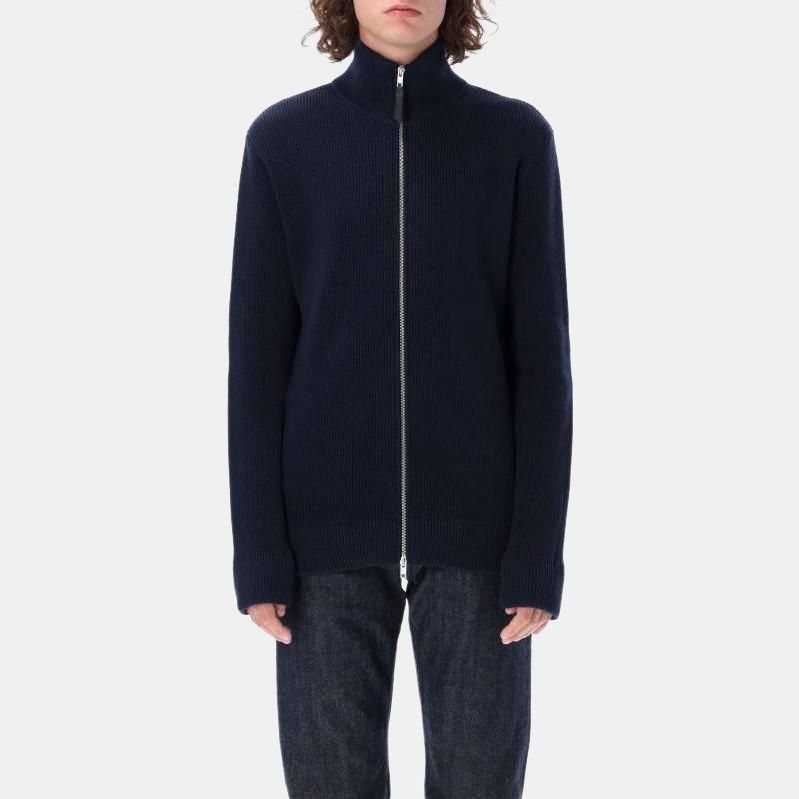 Maison Margiela Maison Margiela Navy Full-Zip Ribbed Knit Cardigan Size S Size US S / EU 44-46 / 1 - 9 Thumbnail