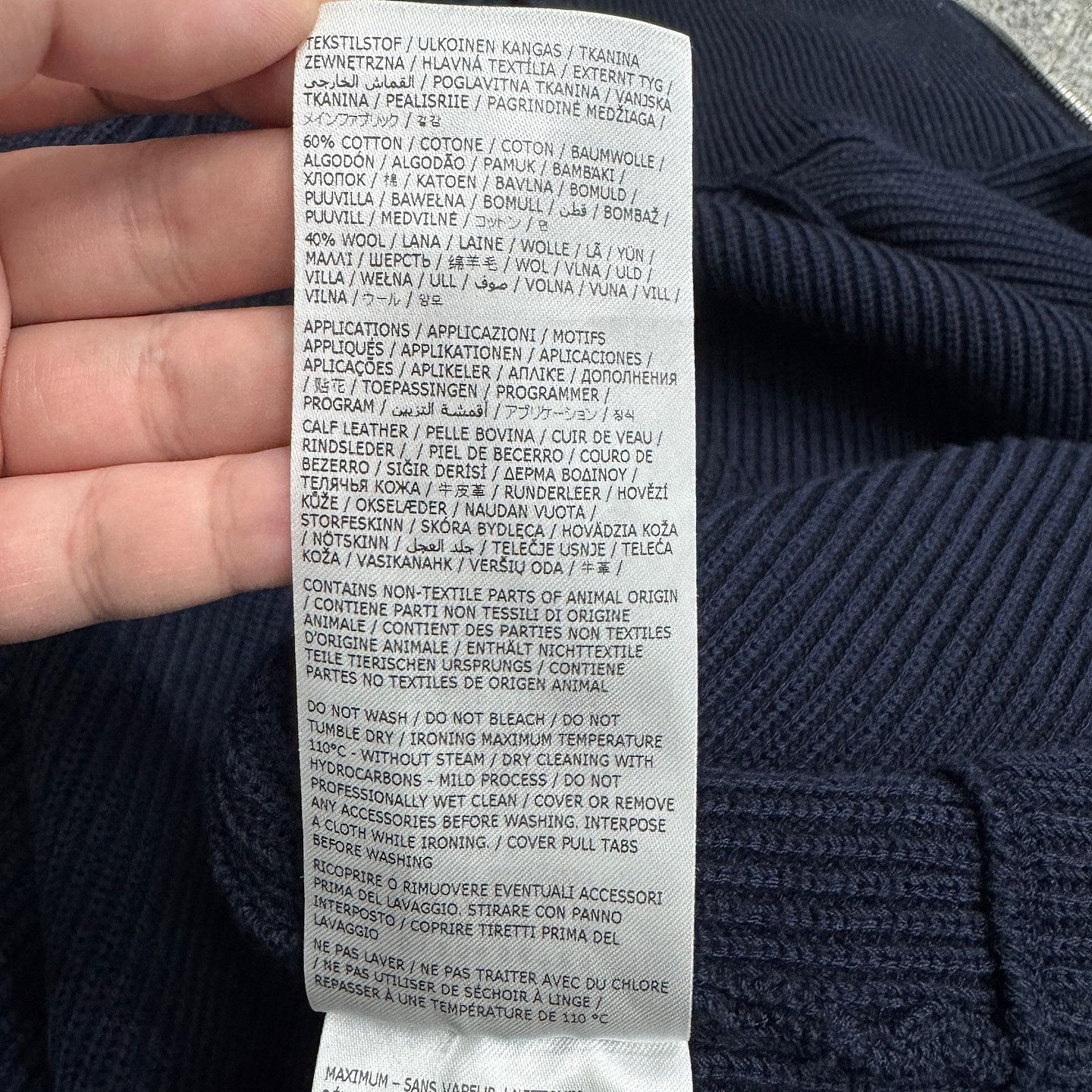 Maison Margiela Maison Margiela Navy Full-Zip Ribbed Knit Cardigan Size S Size US S / EU 44-46 / 1 - 6 Thumbnail