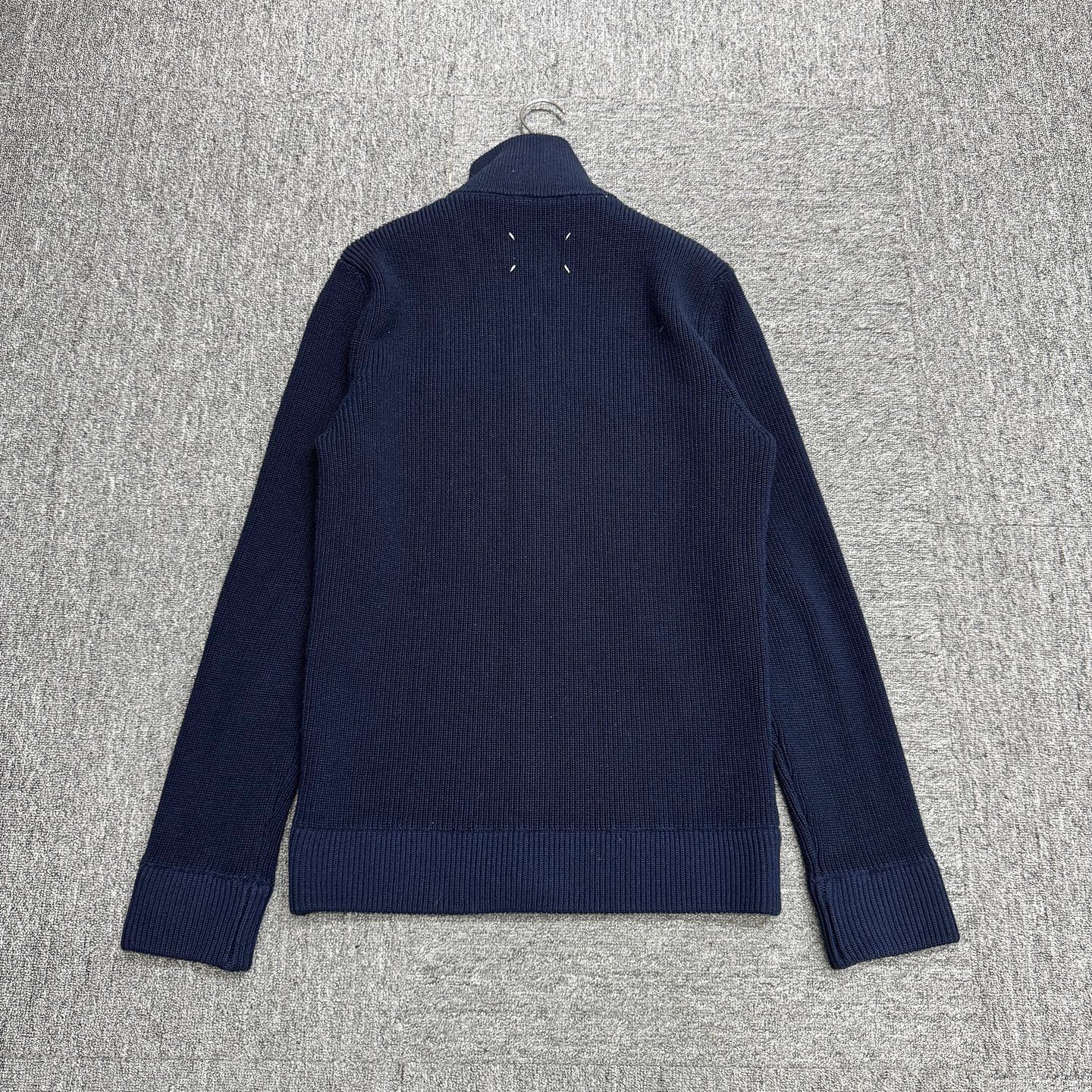 Maison Margiela Maison Margiela Navy Full-Zip Ribbed Knit Cardigan Size S Size US S / EU 44-46 / 1 - 2 Thumbnail