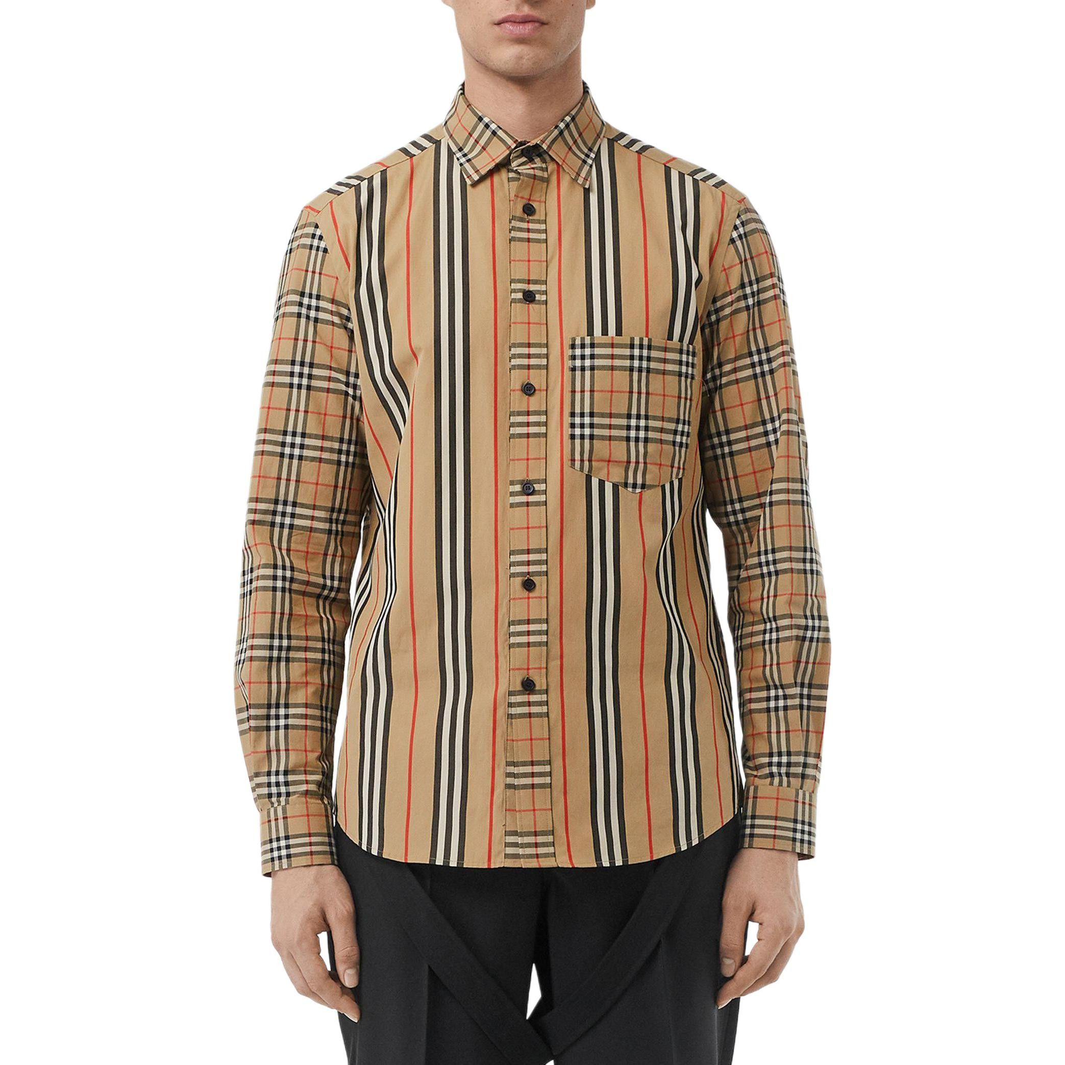 Burberry Burberry Panelled Check Button Up Shirt Size L Size US L / EU 52-54 / 3 - 13 Thumbnail