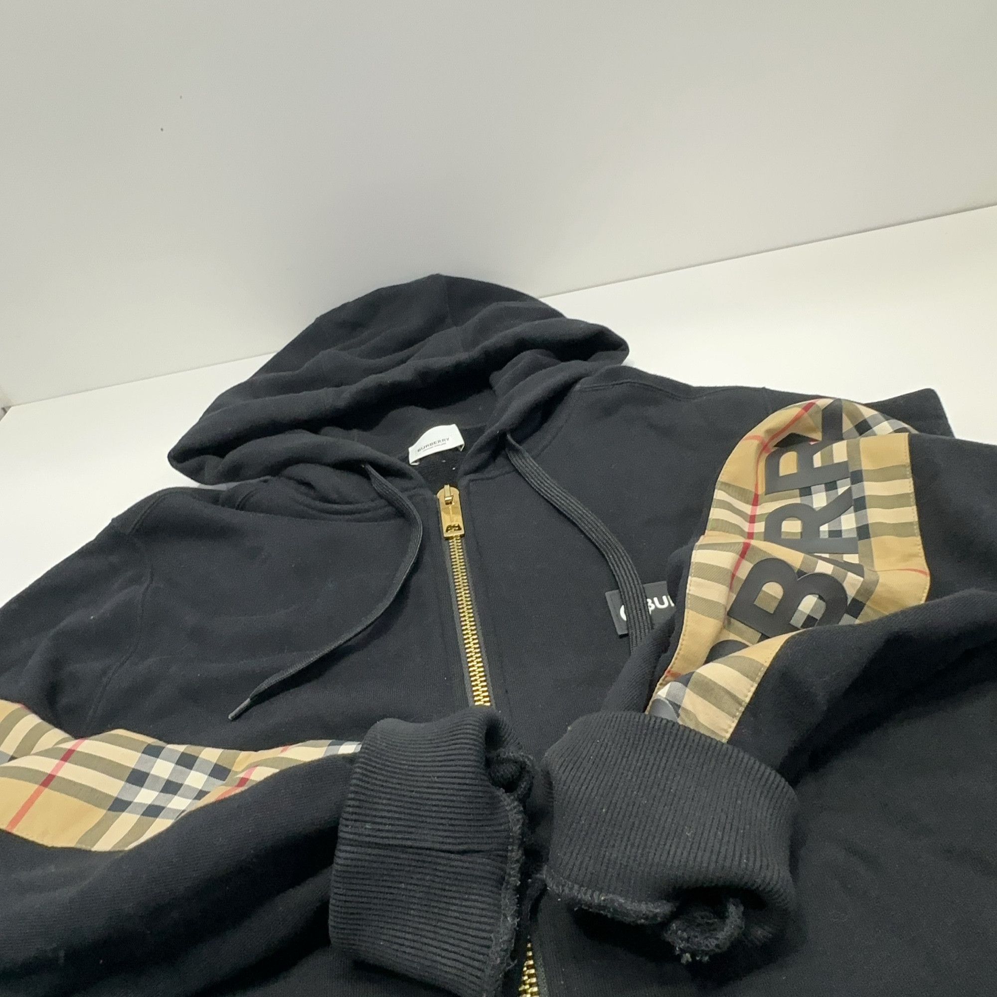 Burberry Burberry Check Detail Zip Hoodie Size L Size US L / EU 52-54 / 3 - 13 Thumbnail