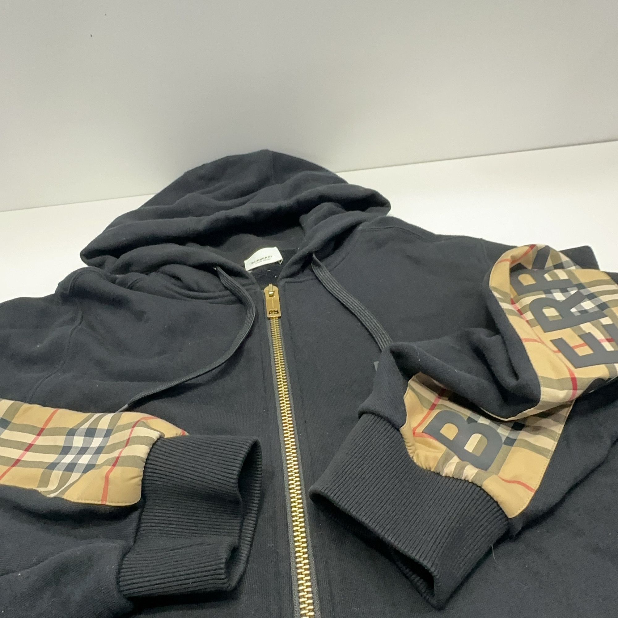 Burberry Burberry Check Detail Zip Hoodie Size L Size US L / EU 52-54 / 3 - 12 Thumbnail