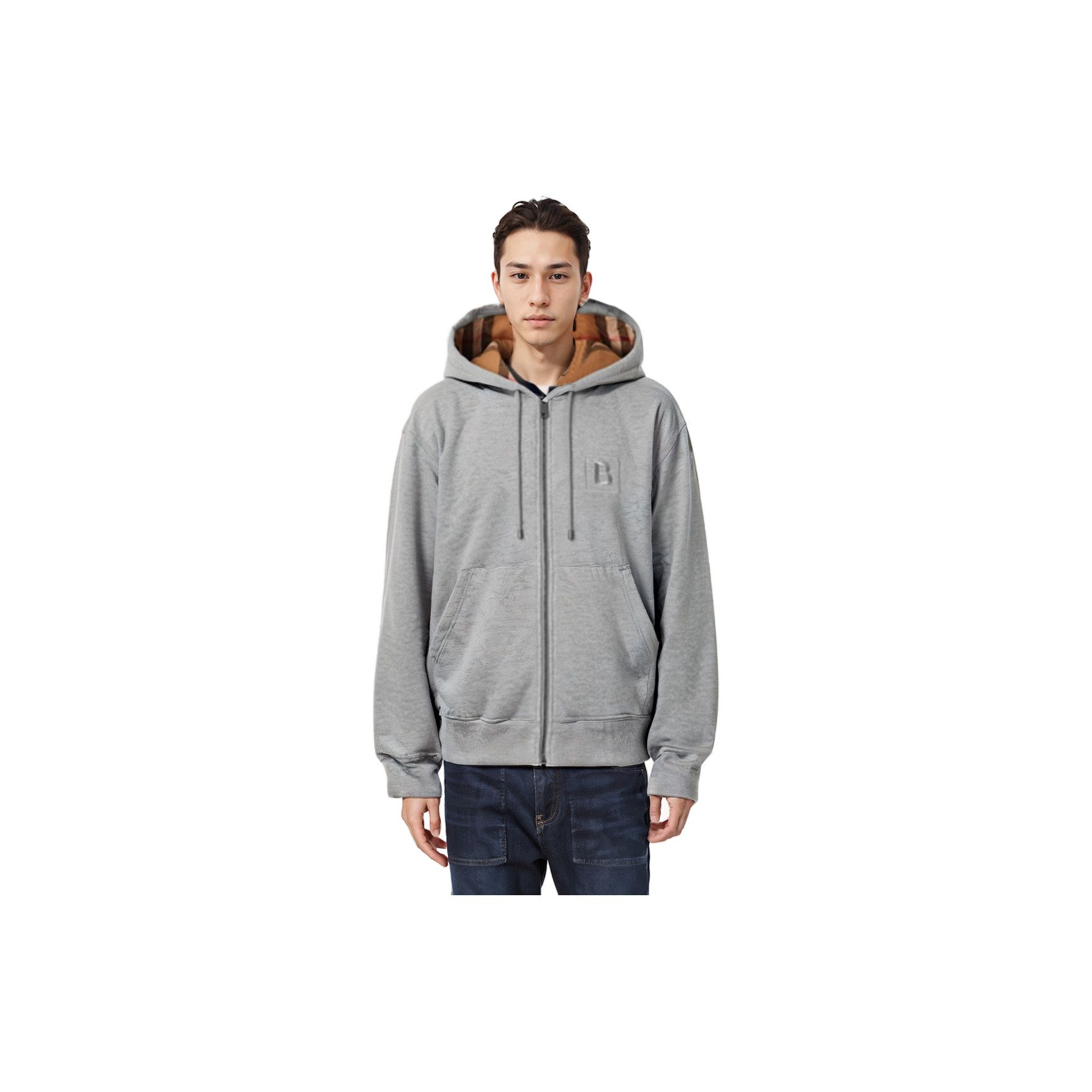 Burberry Burberry Check Lined Zip Hoodie Size M Size US M / EU 48-50 / 2 - 12 Thumbnail