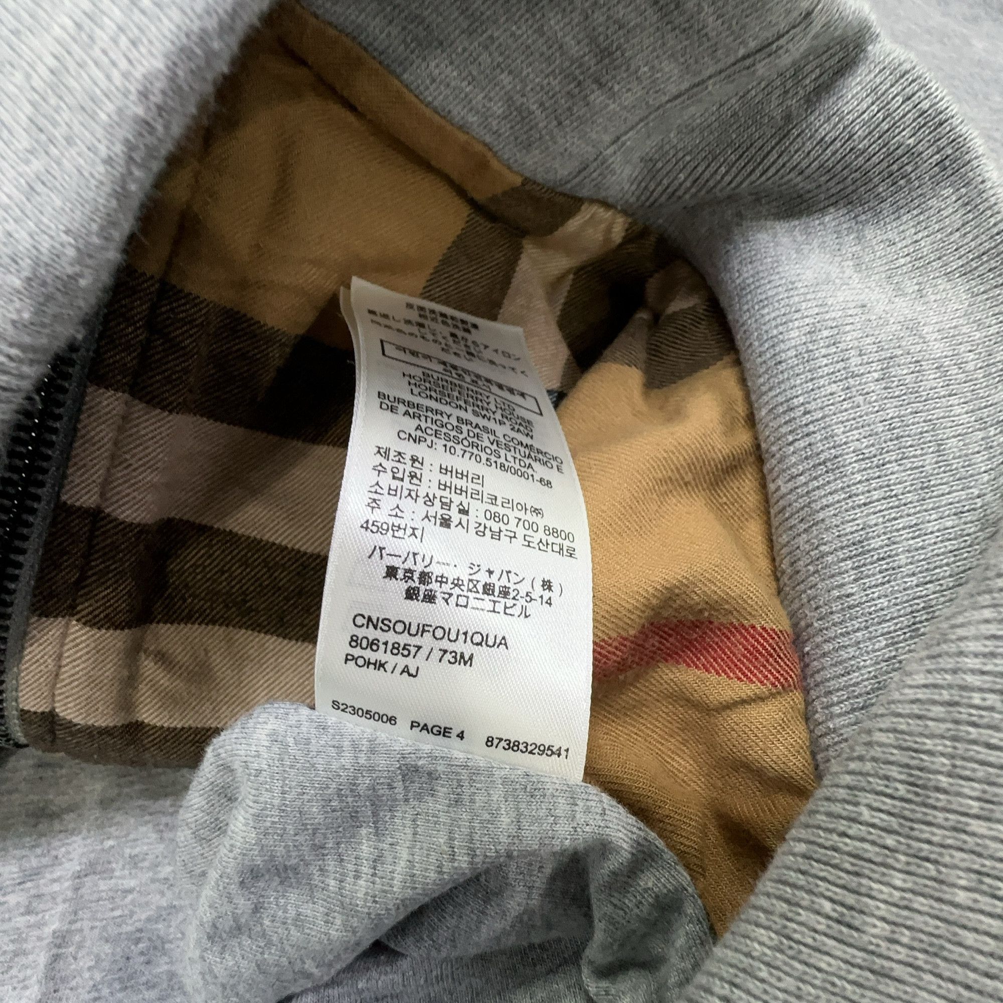 Burberry Burberry Check Lined Zip Hoodie Size M Size US M / EU 48-50 / 2 - 3 Thumbnail