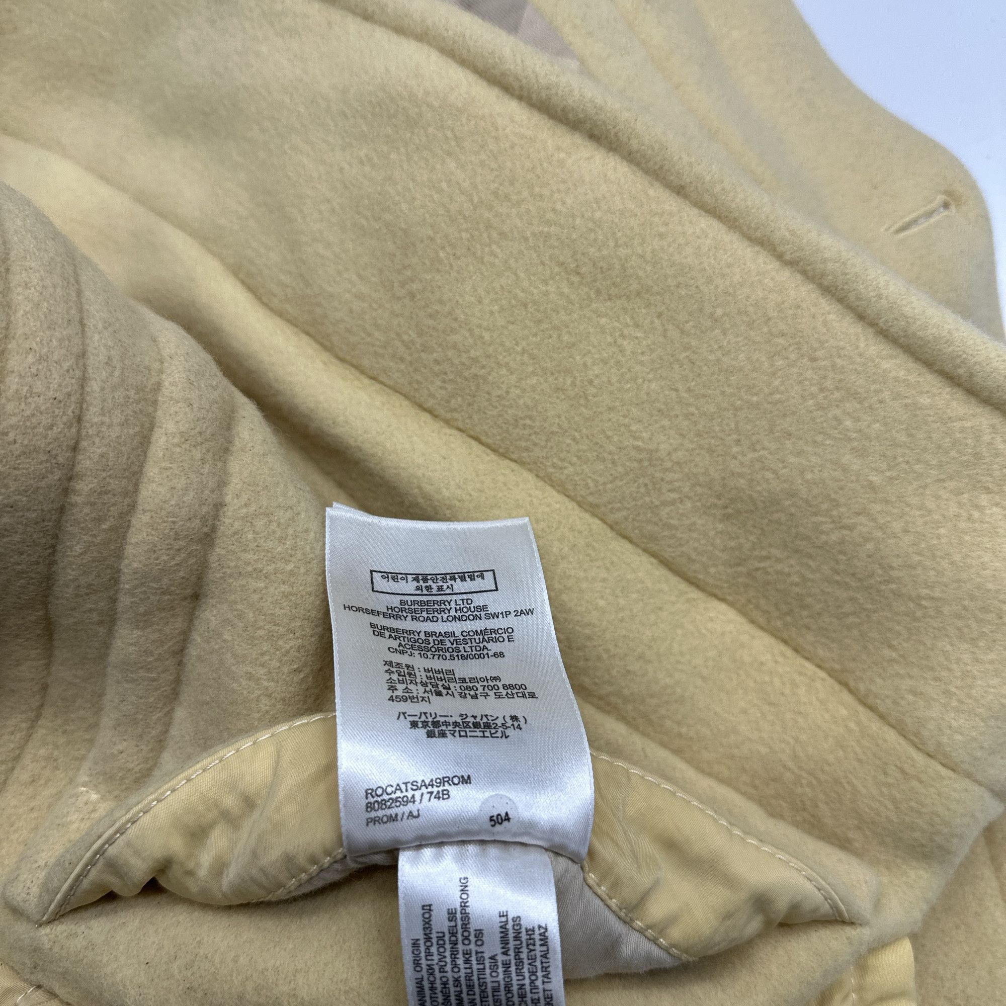 Burberry Burberry Wool Duffle Coat Yellow Size S Size US S / EU 44-46 / 1 - 4 Thumbnail