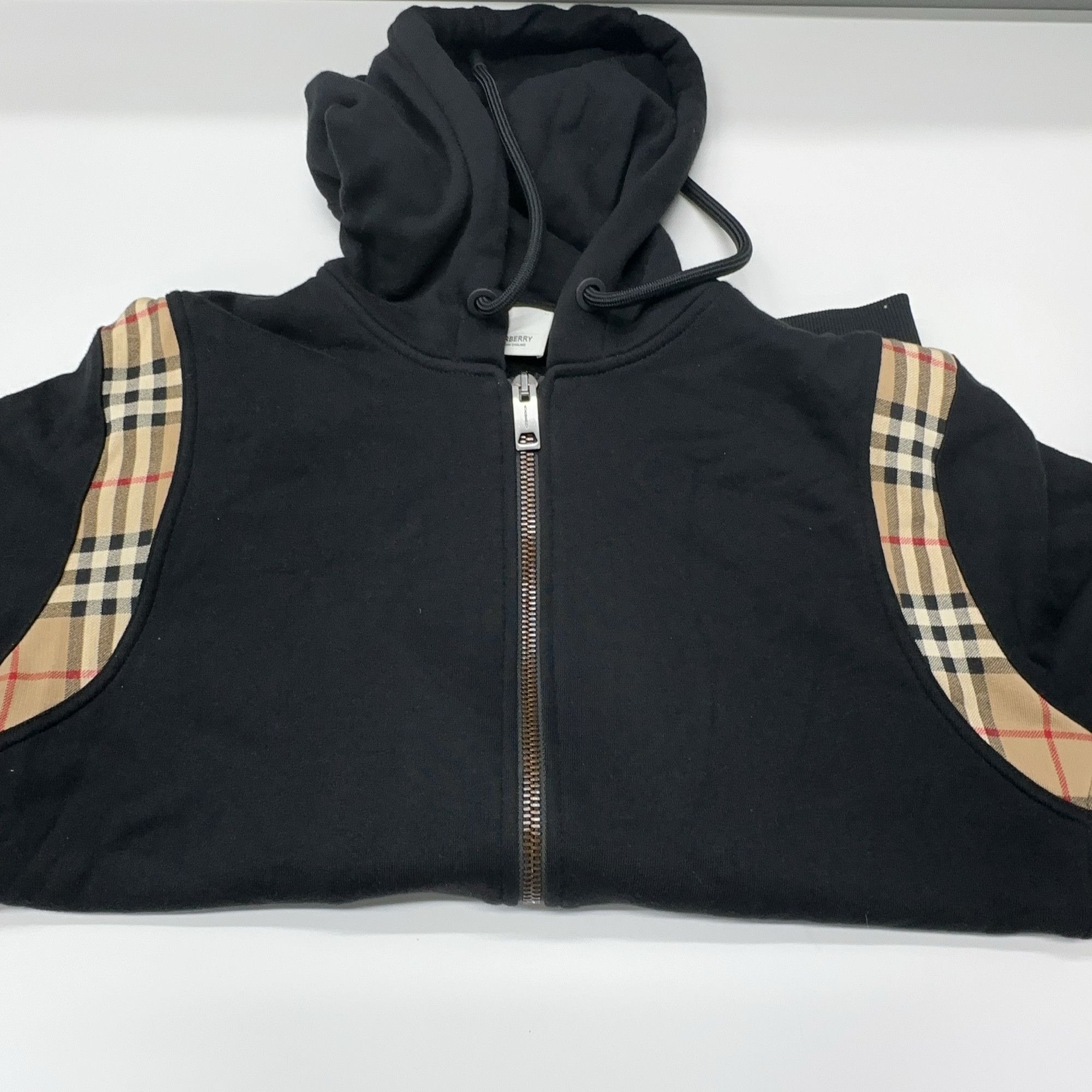 Burberry Burberry Check Panel Zip Hoodie Size S Size US S / EU 44-46 / 1 - 9 Thumbnail