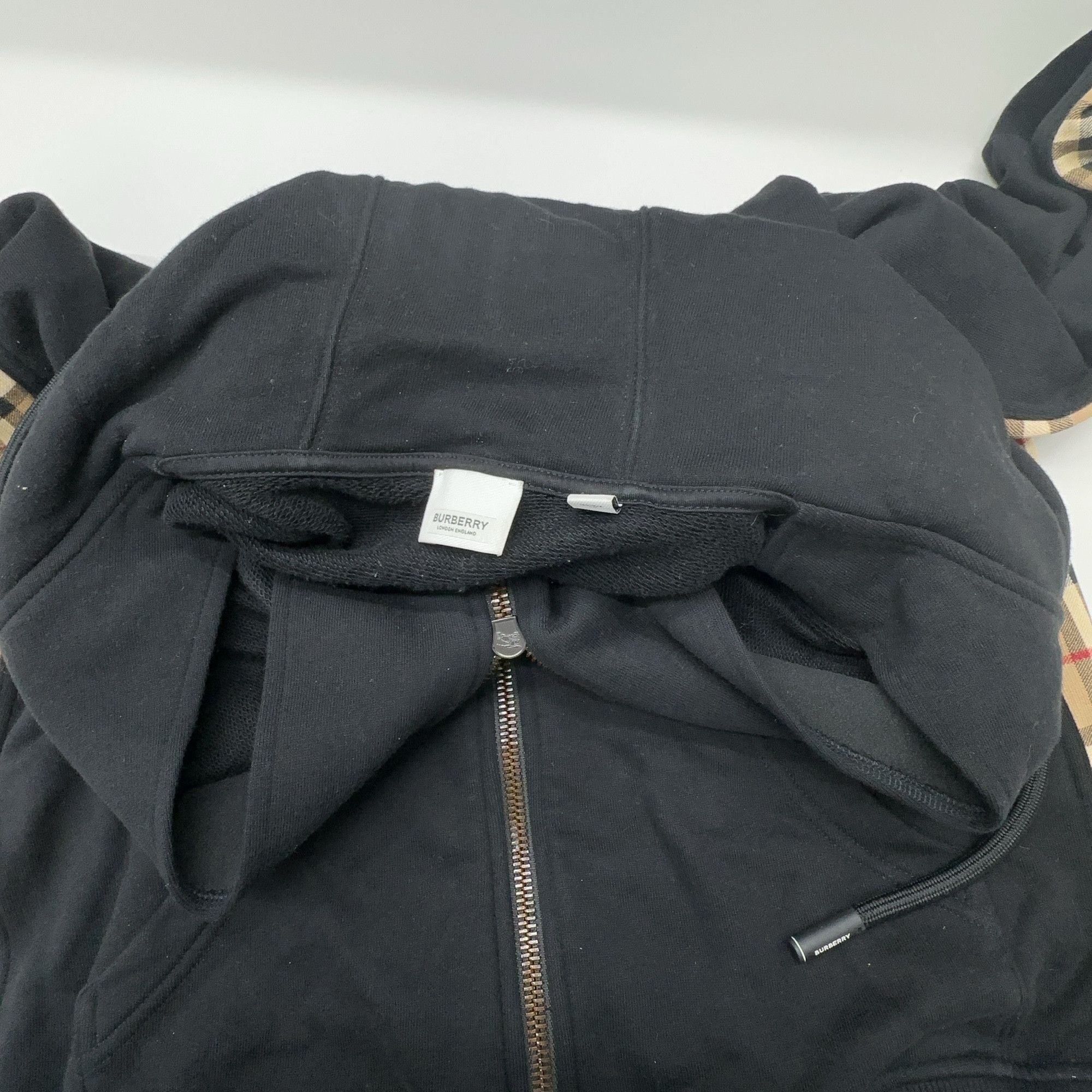 Burberry Burberry Check Panel Zip Hoodie Size S Size US S / EU 44-46 / 1 - 5 Thumbnail