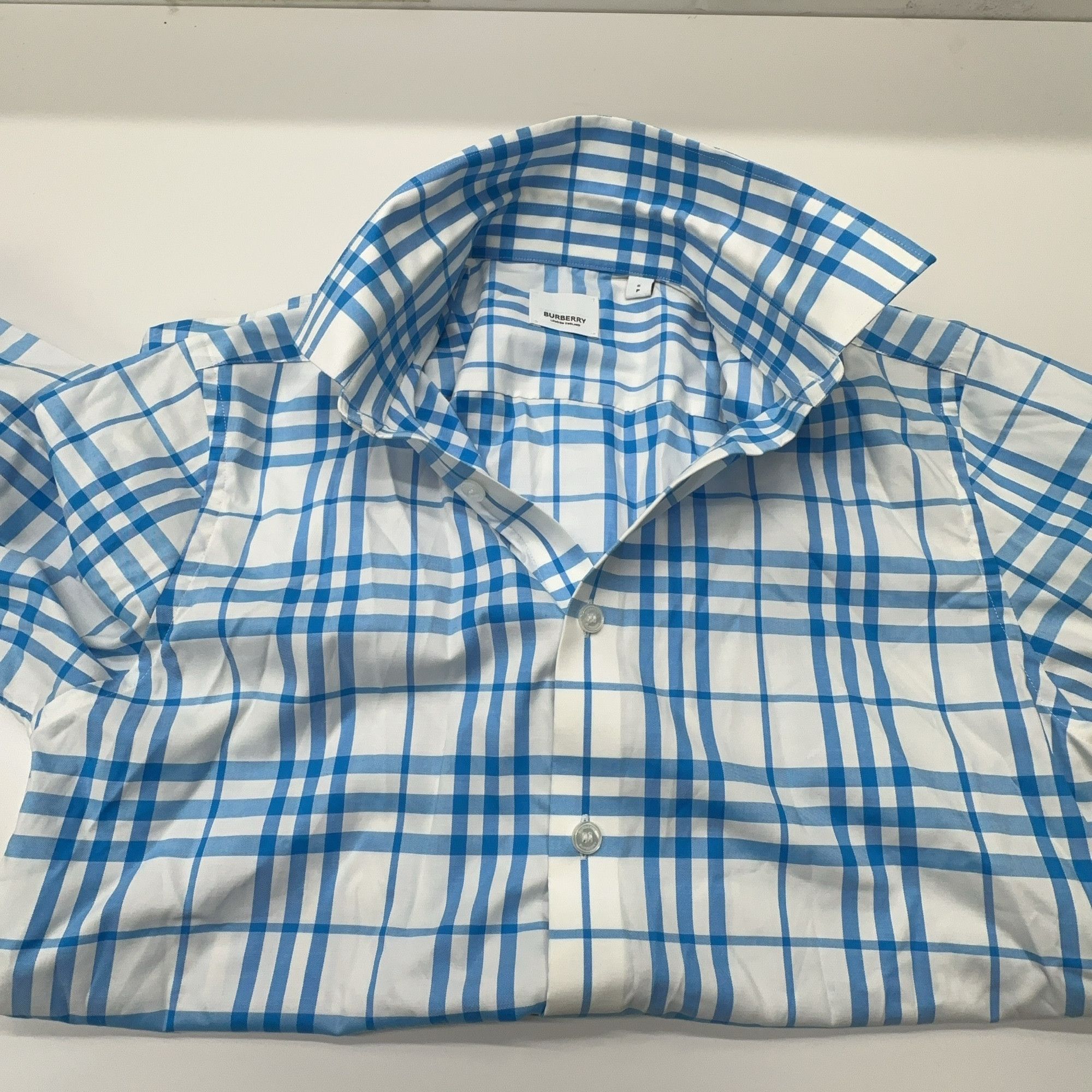 Burberry Burberry Blue Check Button Up Shirt Size S Size US S / EU 44-46 / 1 - 5 Thumbnail
