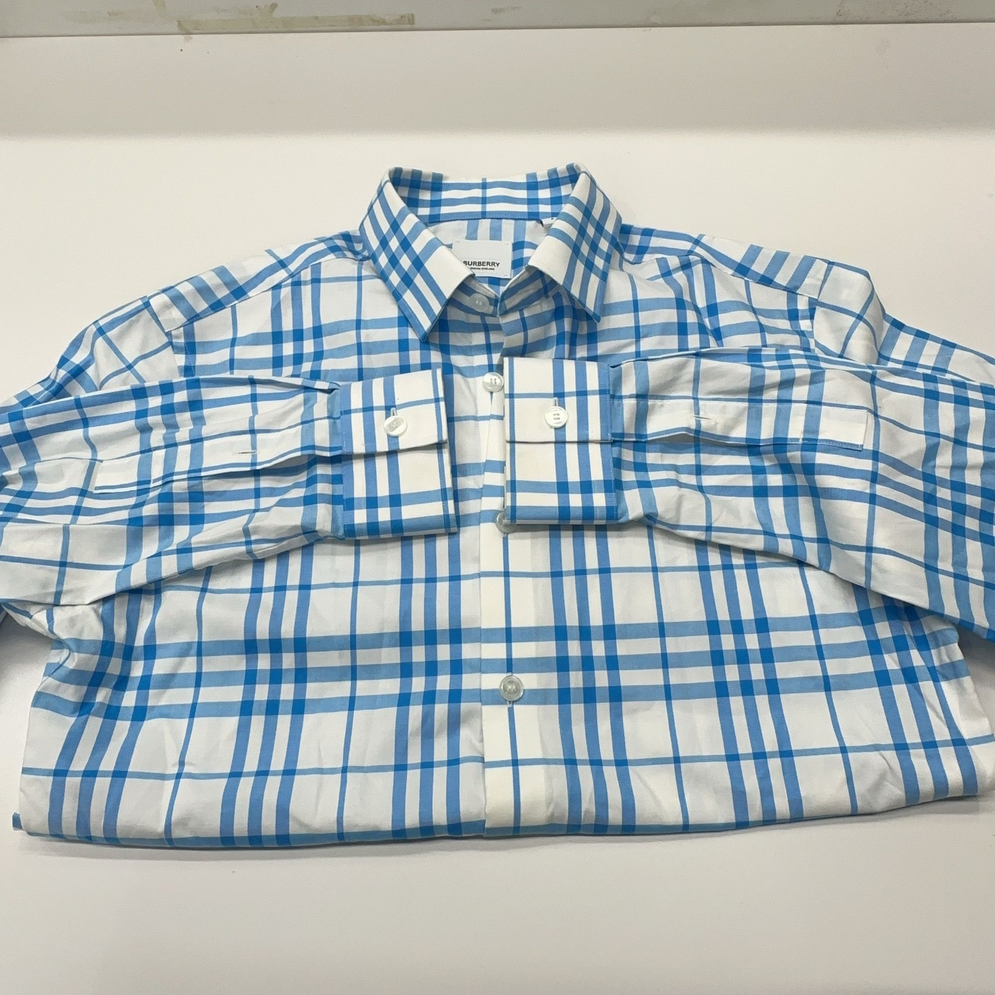 Burberry Burberry Blue Check Button Up Shirt Size S Size US S / EU 44-46 / 1 - 6 Thumbnail