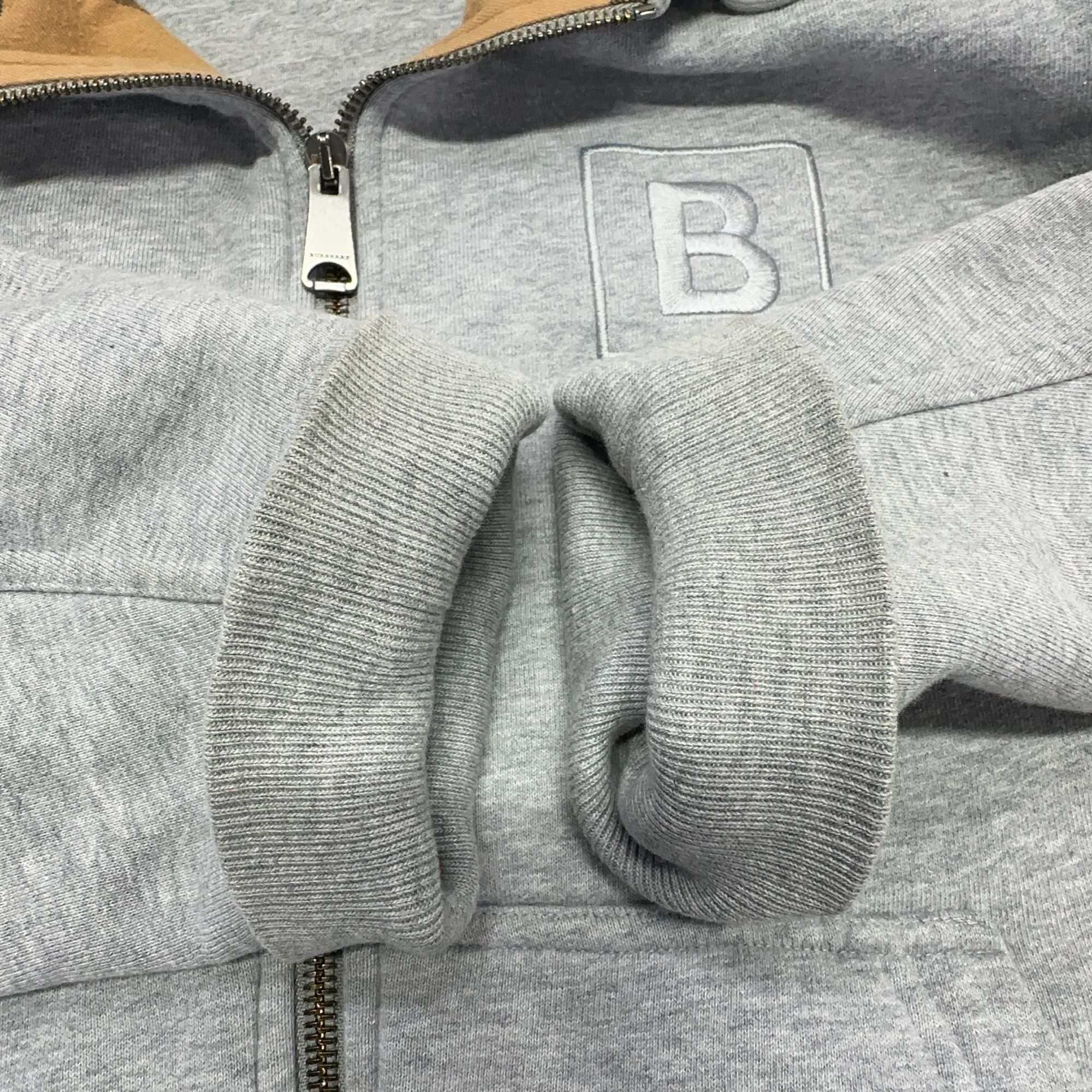 Burberry Burberry B Logo Zip Hoodie Gray Size L Size US L / EU 52-54 / 3 - 5 Thumbnail