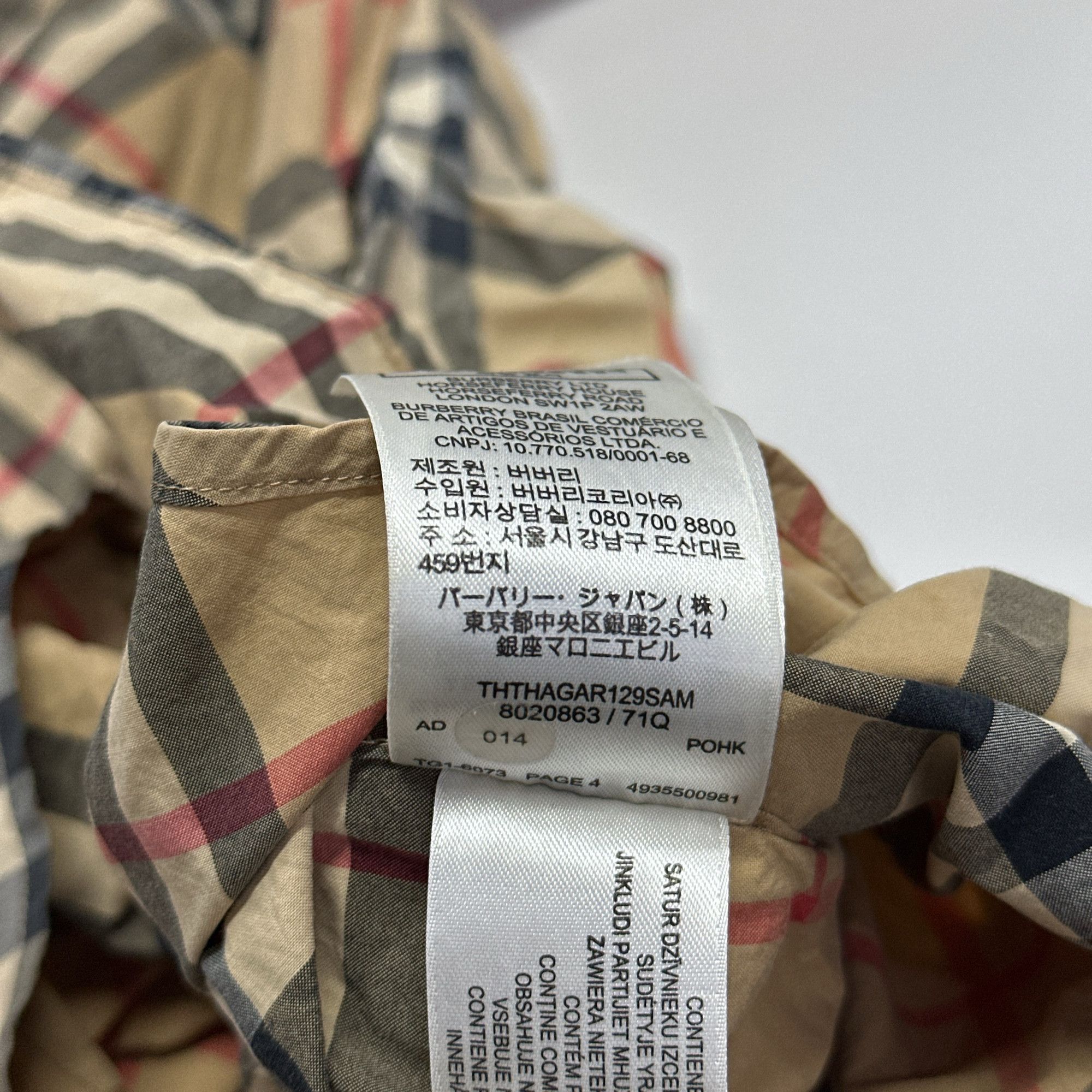 Burberry Burberry Classic Check Button Up Shirt Size M Size US M / EU 48-50 / 2 - 4 Thumbnail