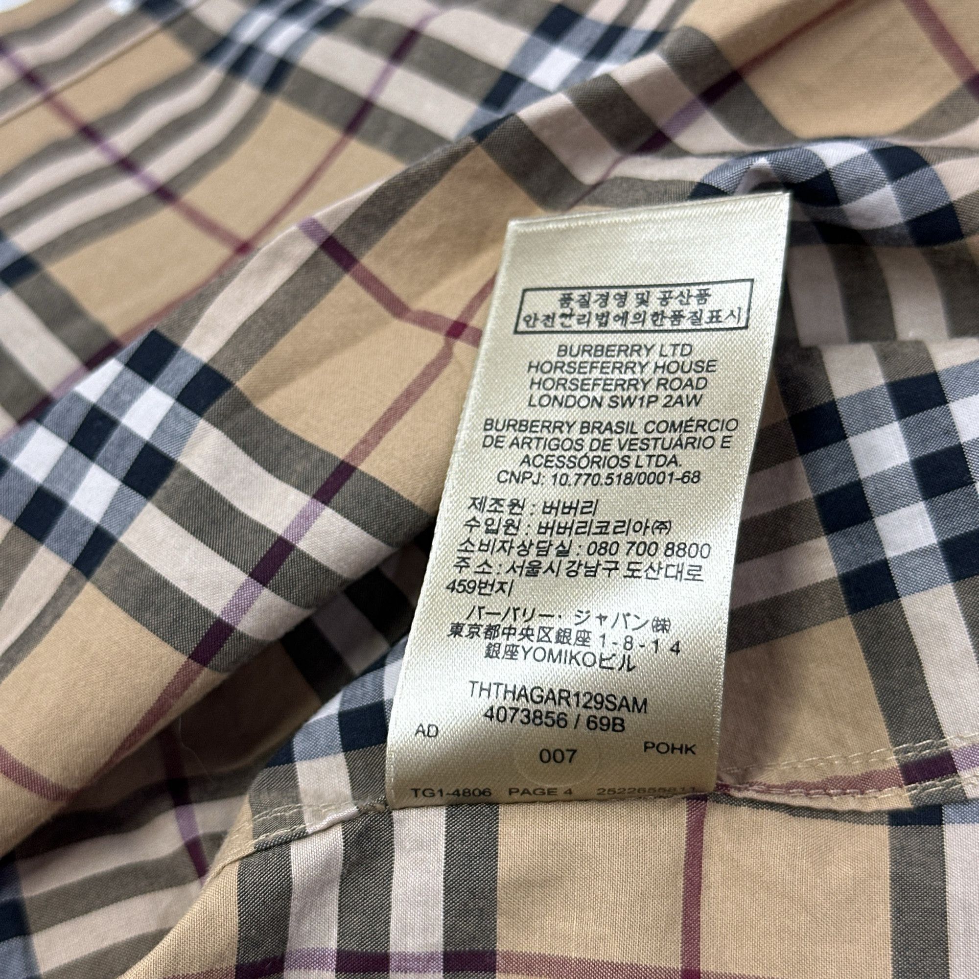 Burberry Burberry Check Long Sleeve Button Up Shirt Size XXS Size US XXS / EU 40 - 4 Thumbnail