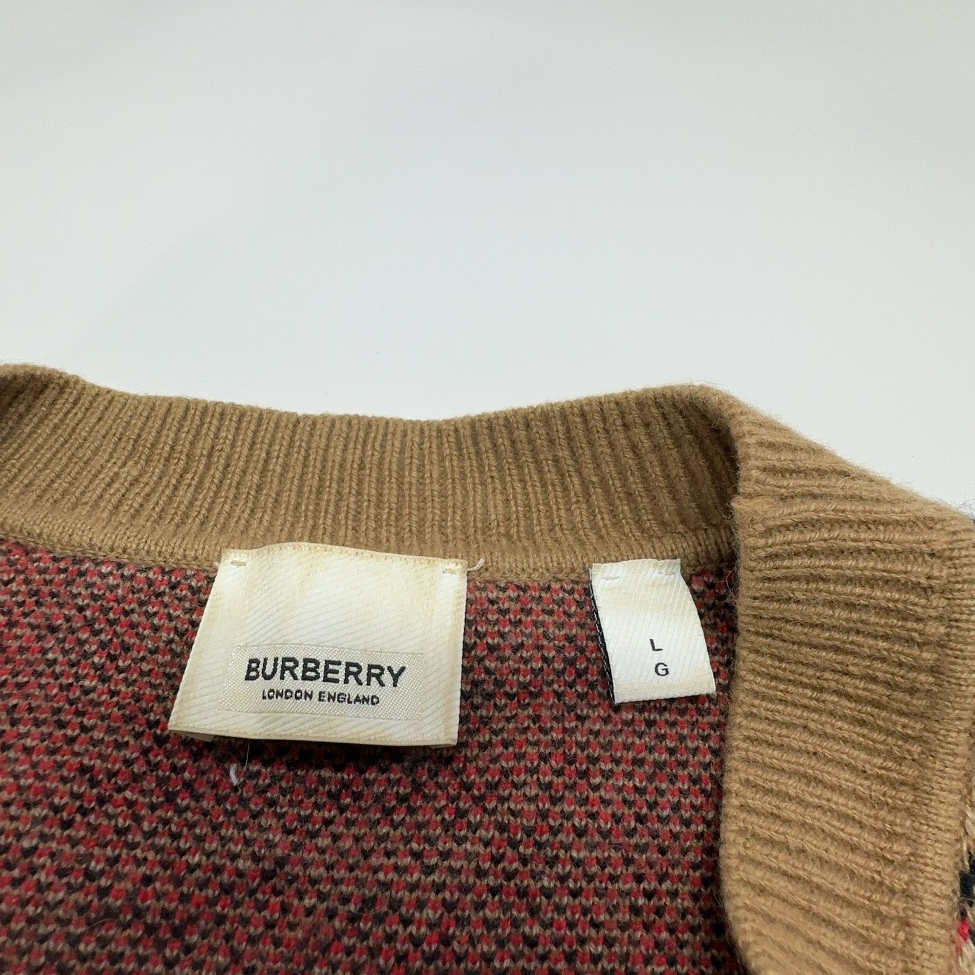 Burberry Burberry Check Sweater Size L Size US L / EU 52-54 / 3 - 4 Thumbnail