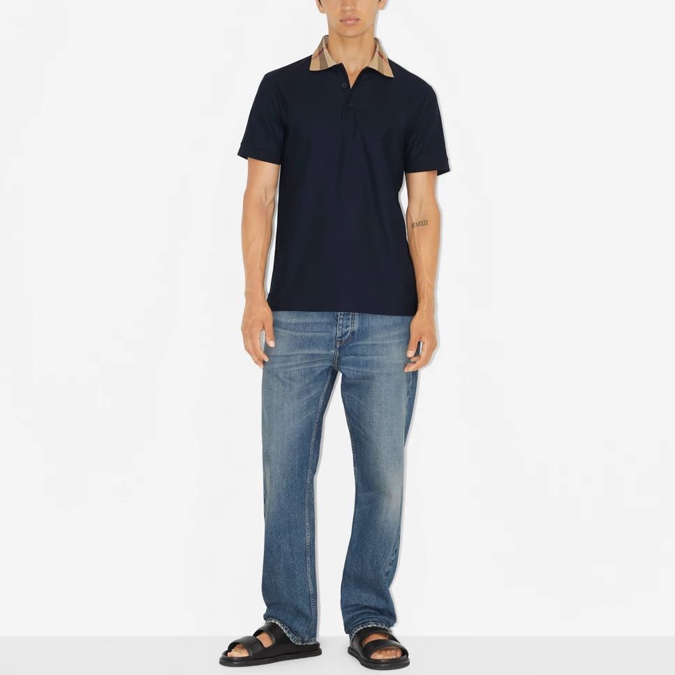 Burberry Burberry Check Collar Polo Size M Size US M / EU 48-50 / 2 - 10 Thumbnail