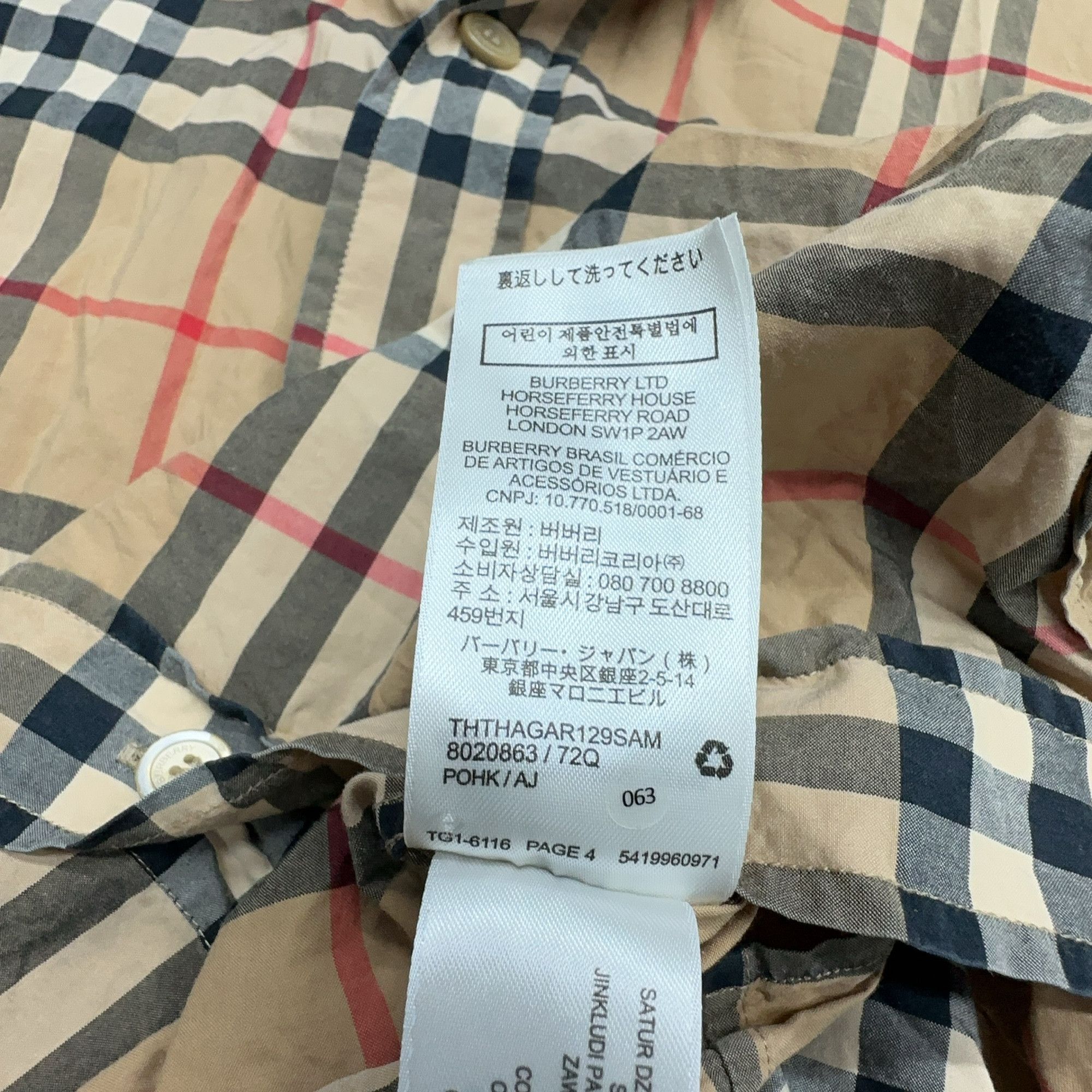 Burberry Burberry Vintage Check Button Up Shirt Size XL Size US XL / EU 56 / 4 - 4 Thumbnail
