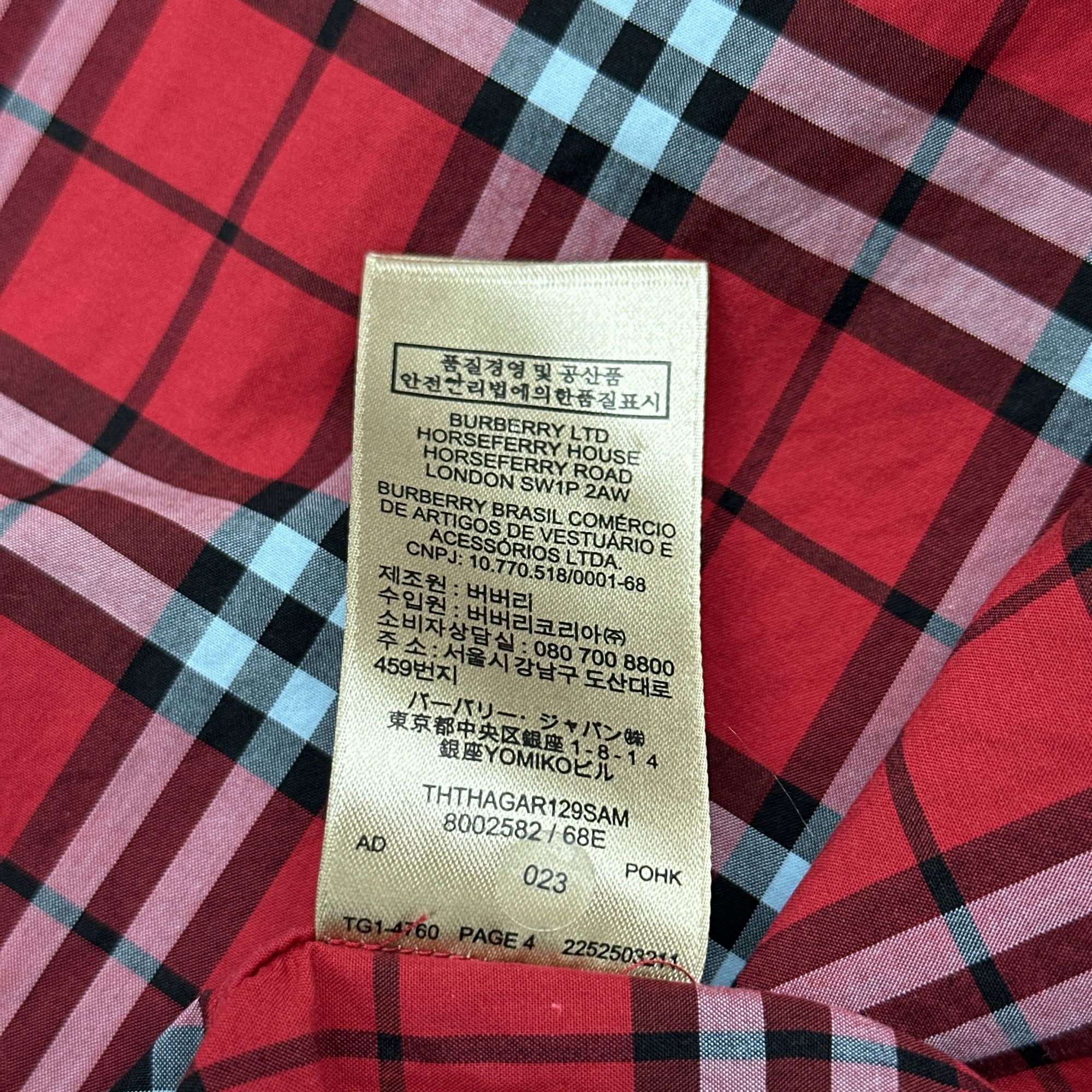Burberry Burberry Red Plaid Button Up Shirt Size M Size US M / EU 48-50 / 2 - 3 Thumbnail