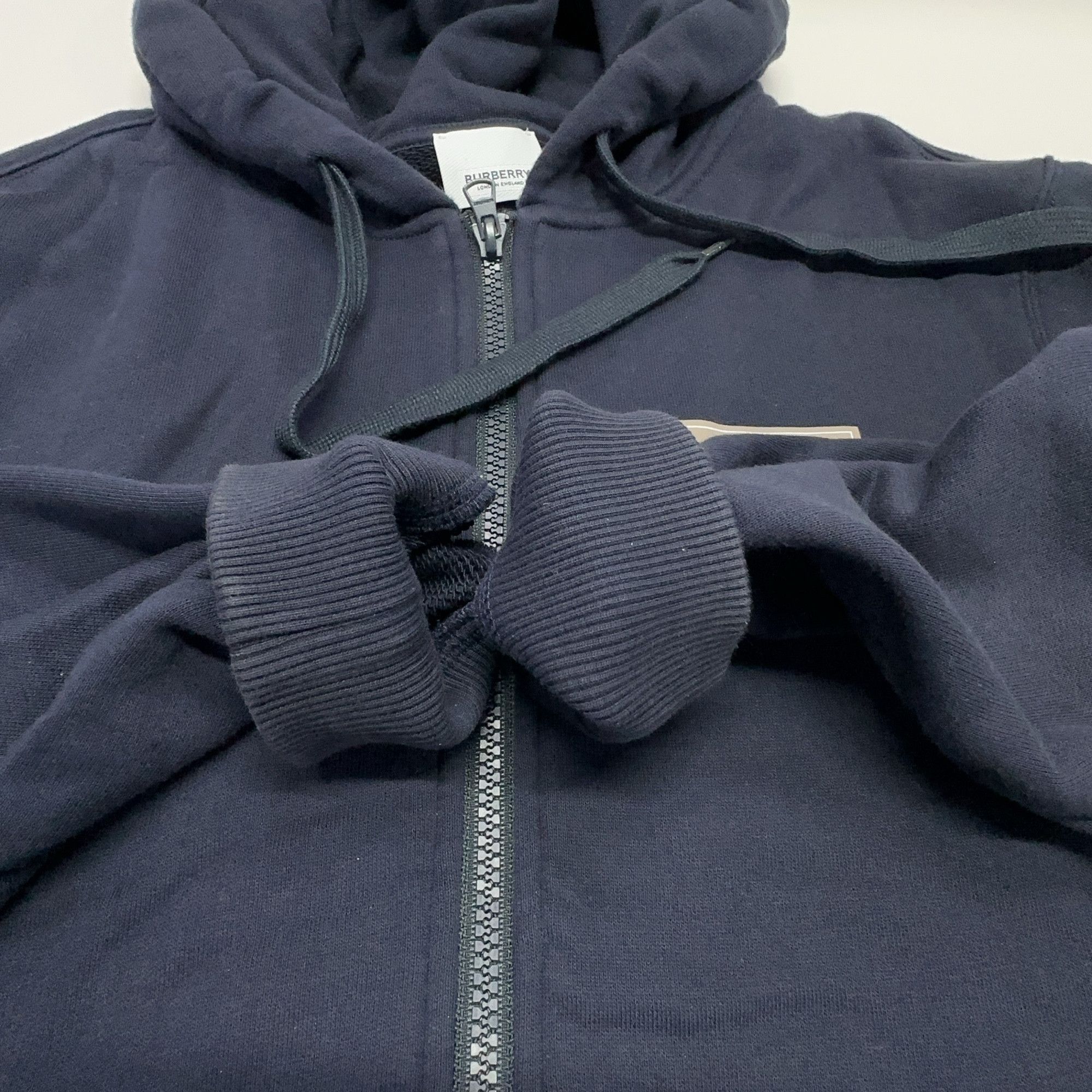 Burberry Burberry Logo Patch Zip-Up Hoodie Navy Size S Size US S / EU 44-46 / 1 - 11 Thumbnail