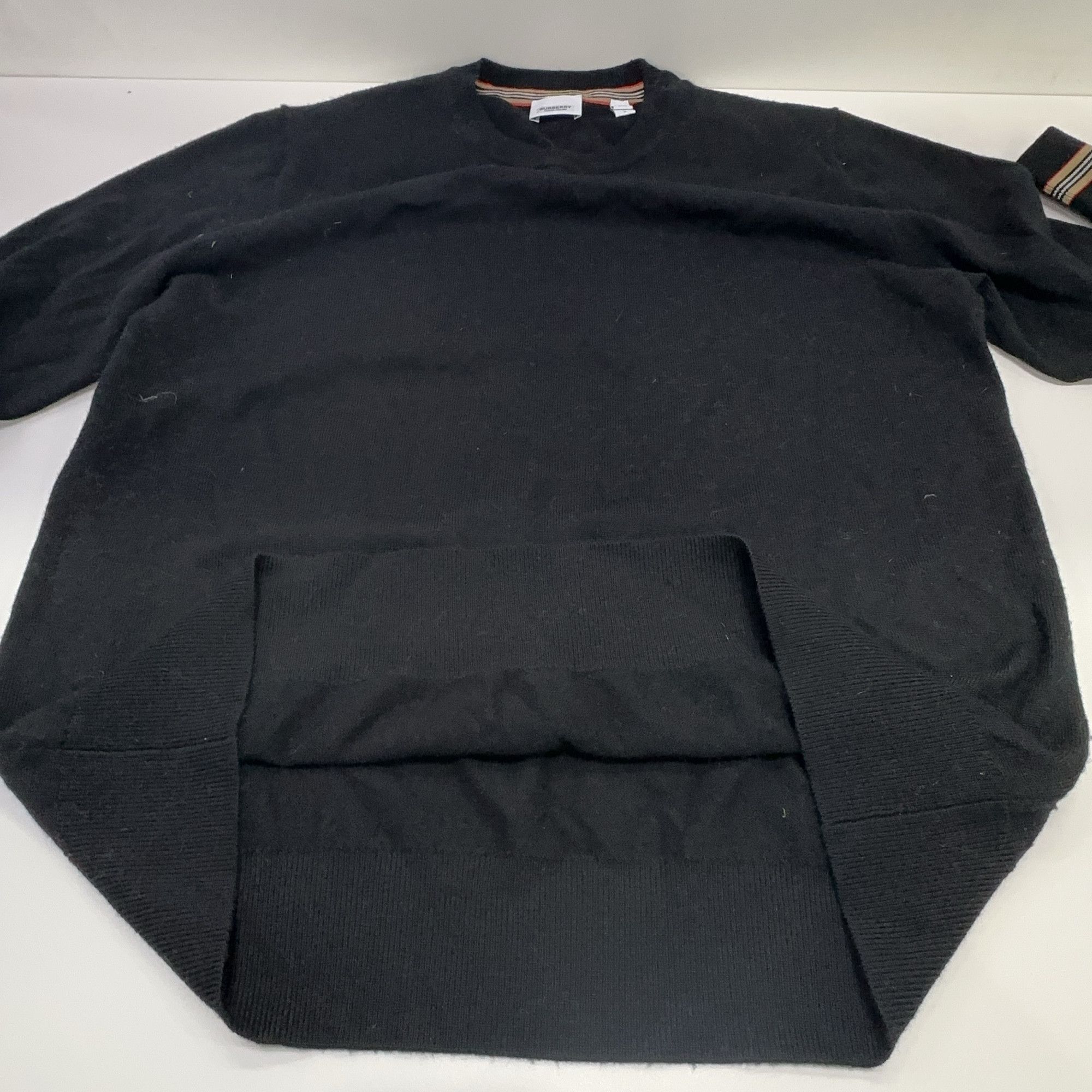 Burberry Burberry Iconic Stripe Trim Wool Sweater Size L Size US L / EU 52-54 / 3 - 6 Thumbnail