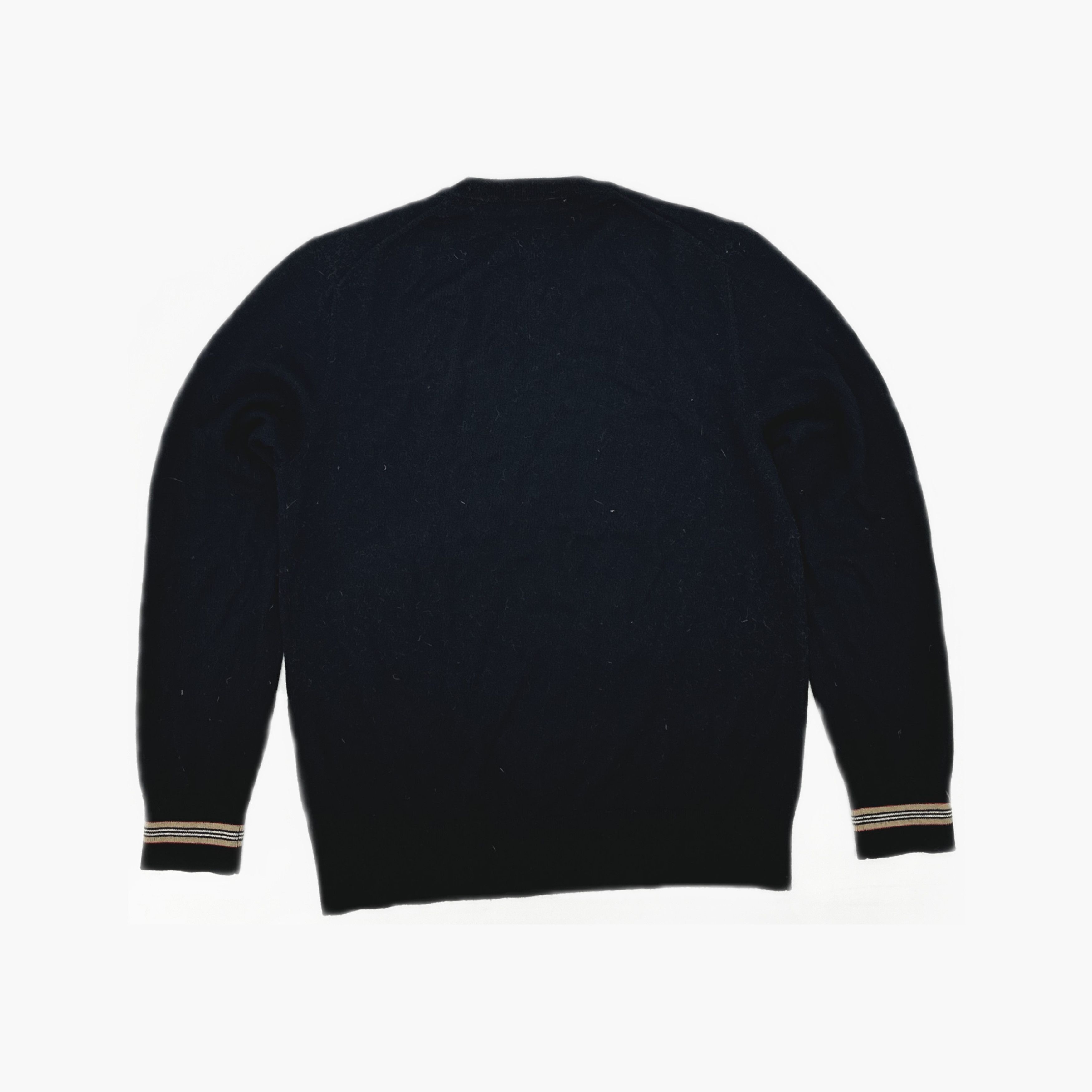 Burberry Burberry Iconic Stripe Trim Wool Sweater Size L Size US L / EU 52-54 / 3 - 2 Thumbnail