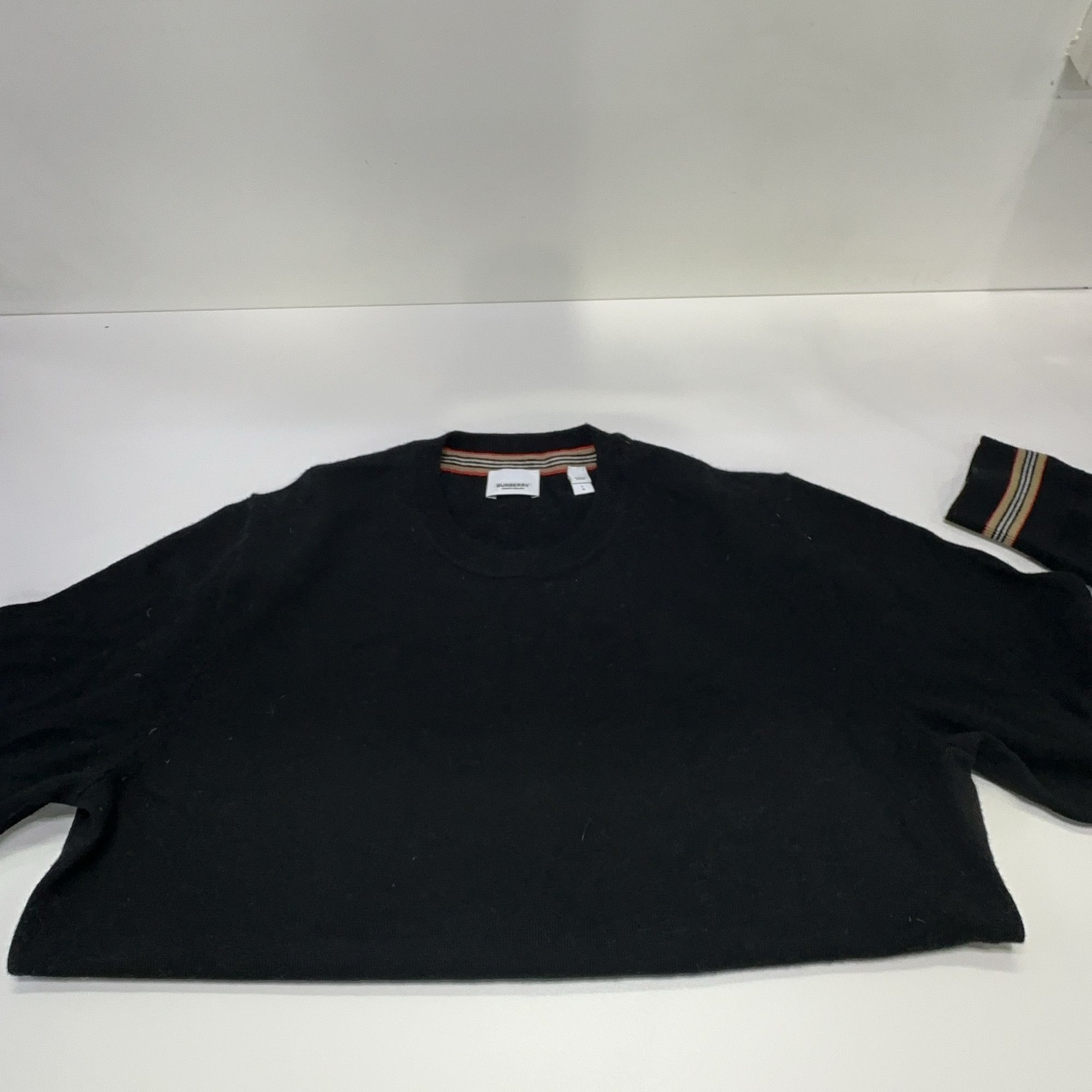 Burberry Burberry Iconic Stripe Trim Wool Sweater Size L Size US L / EU 52-54 / 3 - 7 Thumbnail