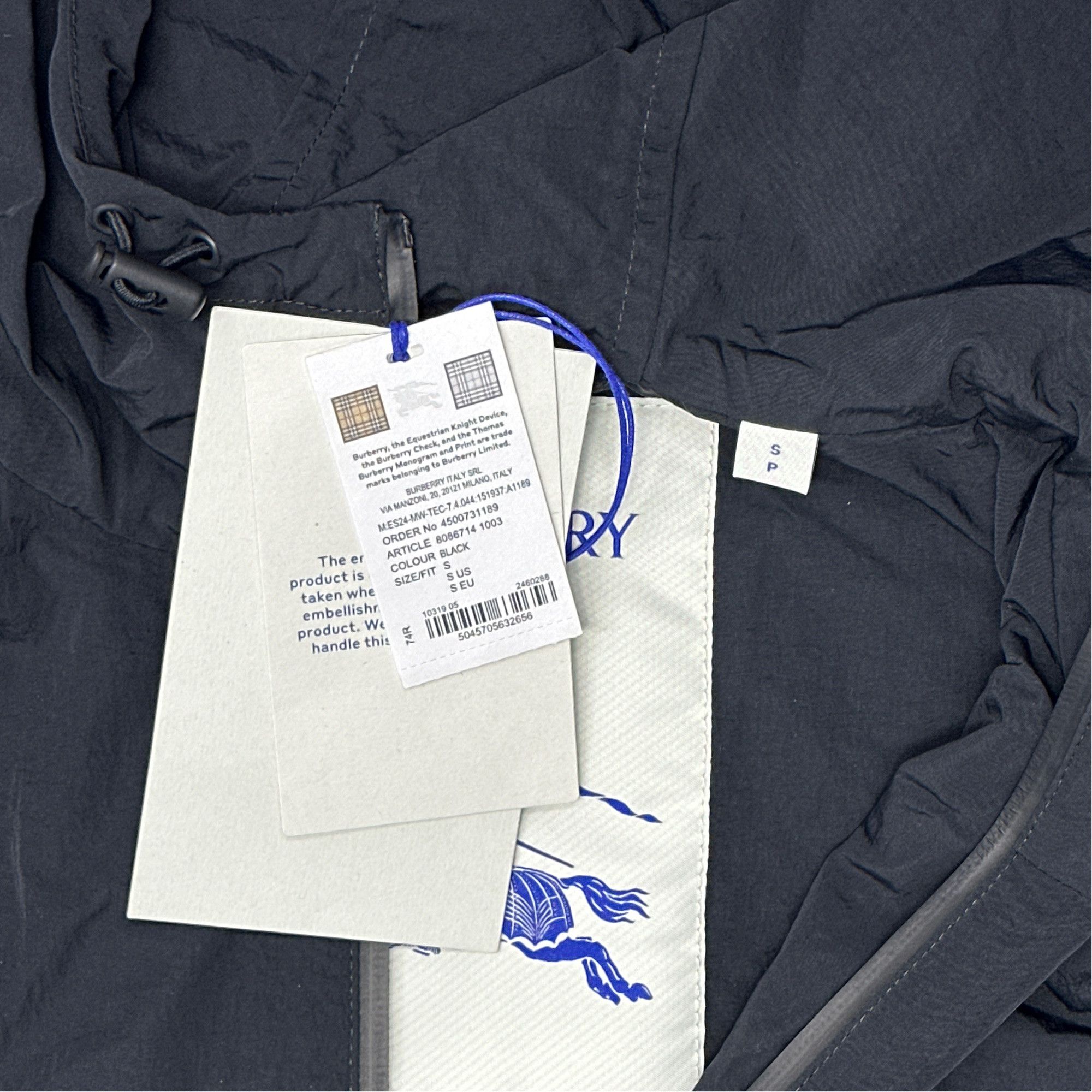 Burberry Burberry Blue Logo Hooded Jacket Size S Size US S / EU 44-46 / 1 - 2 Thumbnail