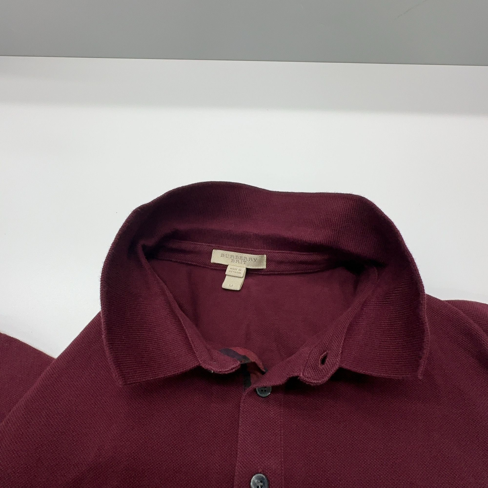 Burberry Burberry Burgundy Polo Shirt Size M Size US M / EU 48-50 / 2 - 5 Thumbnail