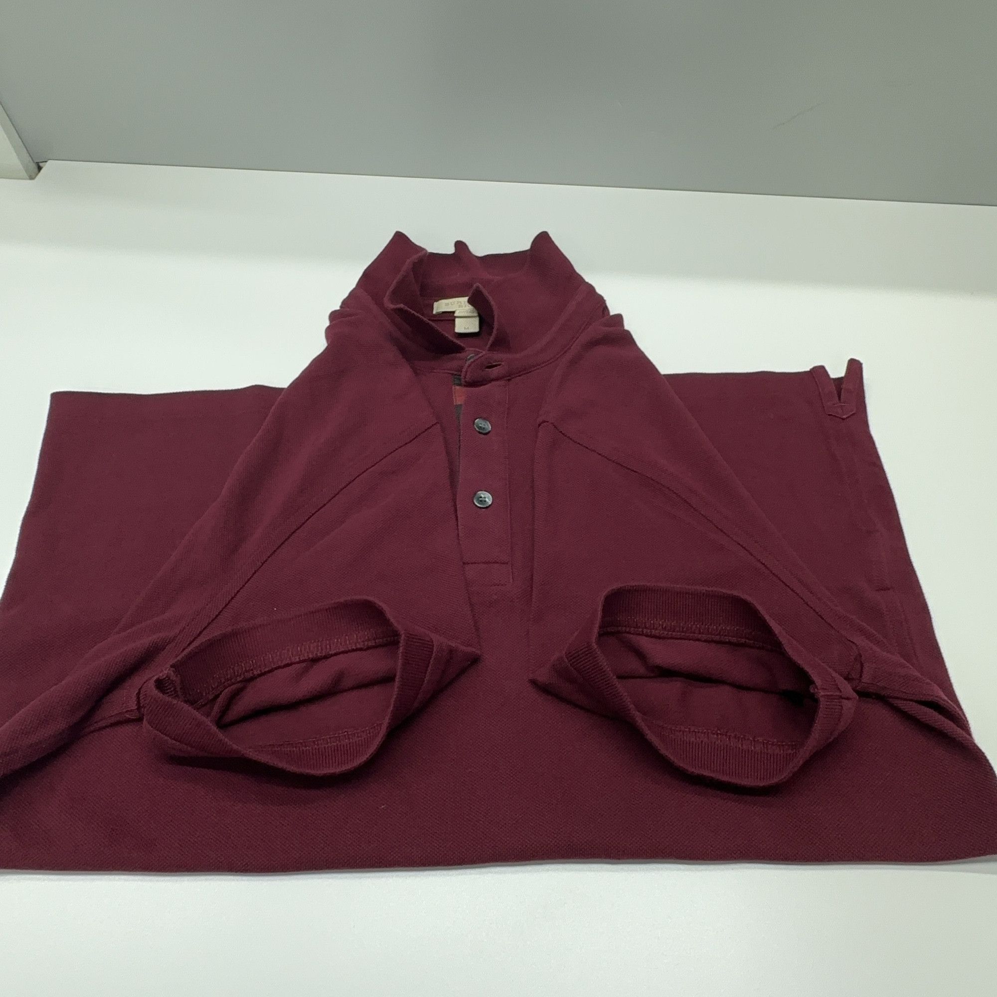 Burberry Burberry Burgundy Polo Shirt Size M Size US M / EU 48-50 / 2 - 8 Thumbnail