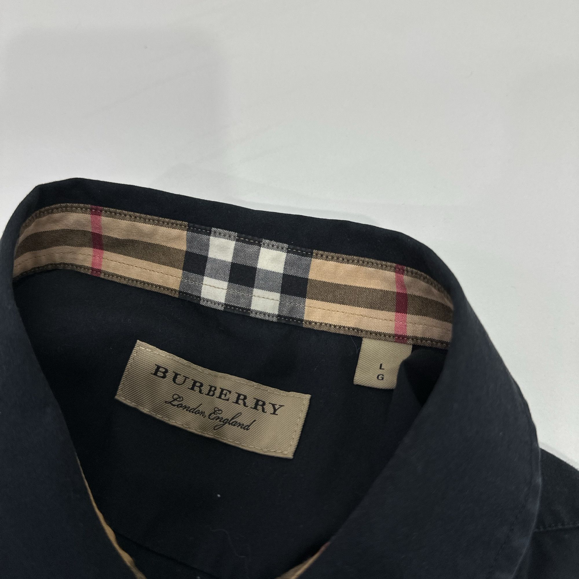 Burberry Burberry Check Collar Short Sleeve Shirt Size L Size US L / EU 52-54 / 3 - 3 Thumbnail