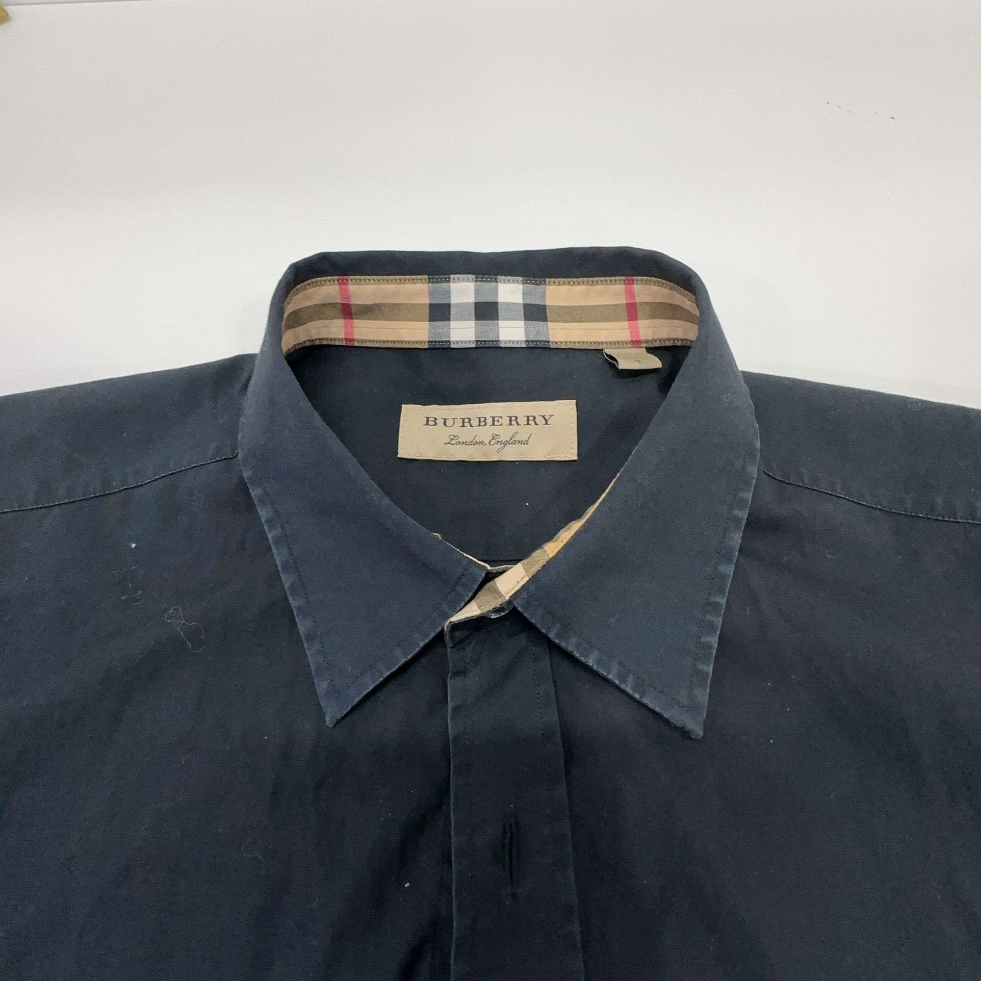 Burberry Burberry Check Collar Short Sleeve Shirt Size L Size US L / EU 52-54 / 3 - 5 Thumbnail