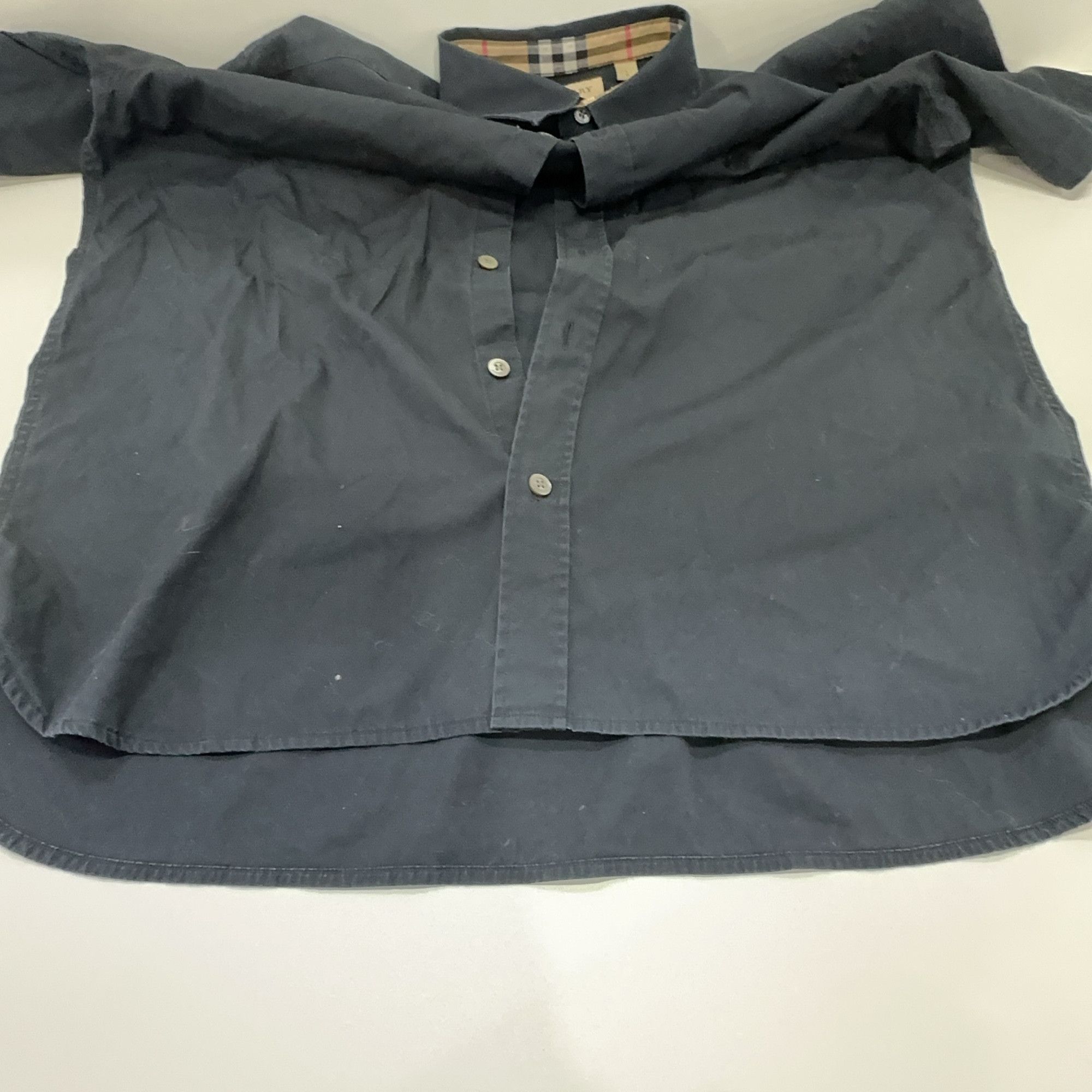 Burberry Burberry Check Collar Short Sleeve Shirt Size L Size US L / EU 52-54 / 3 - 7 Thumbnail