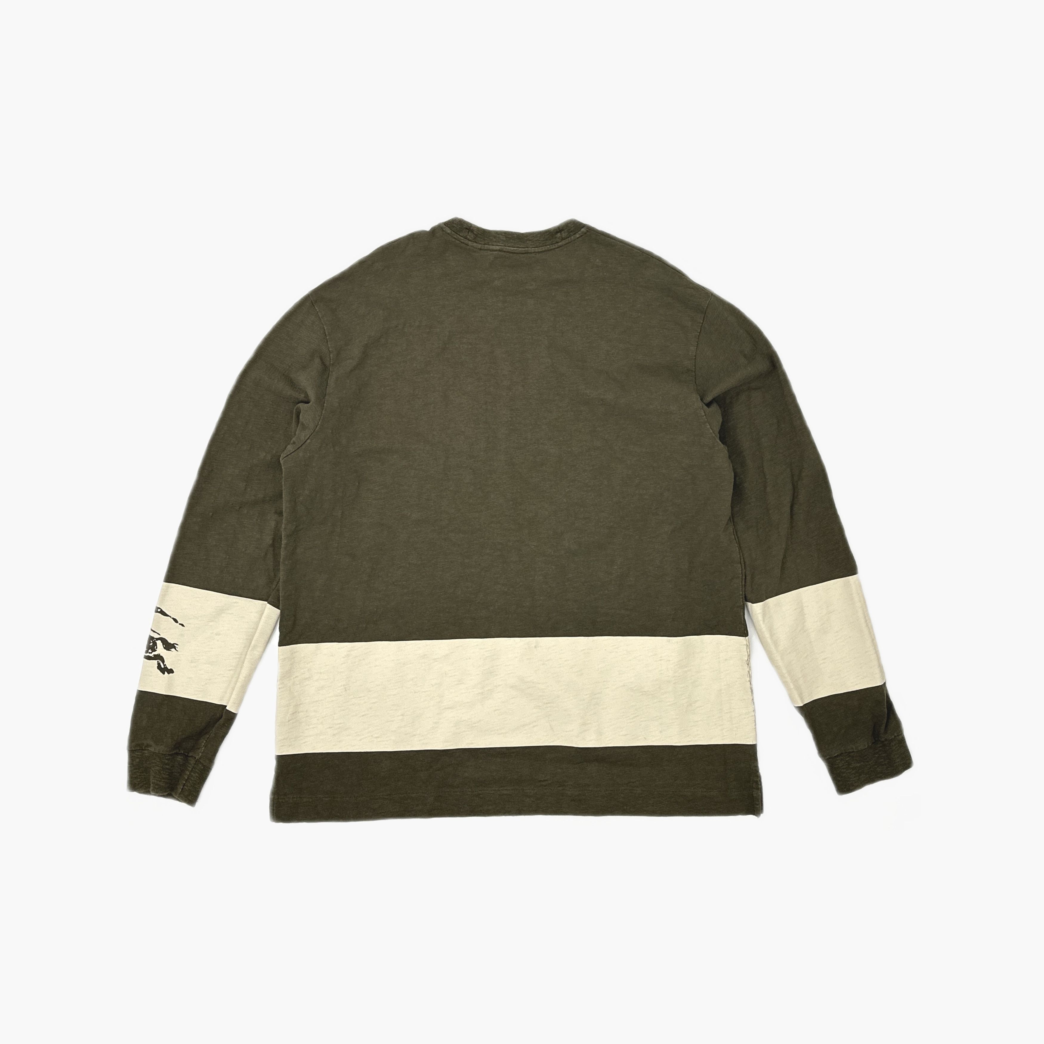 Burberry Burberry Equestrian Knight Stripe Long Sleeve T-Shirt Size X Size US XL / EU 56 / 4 - 2 Thumbnail