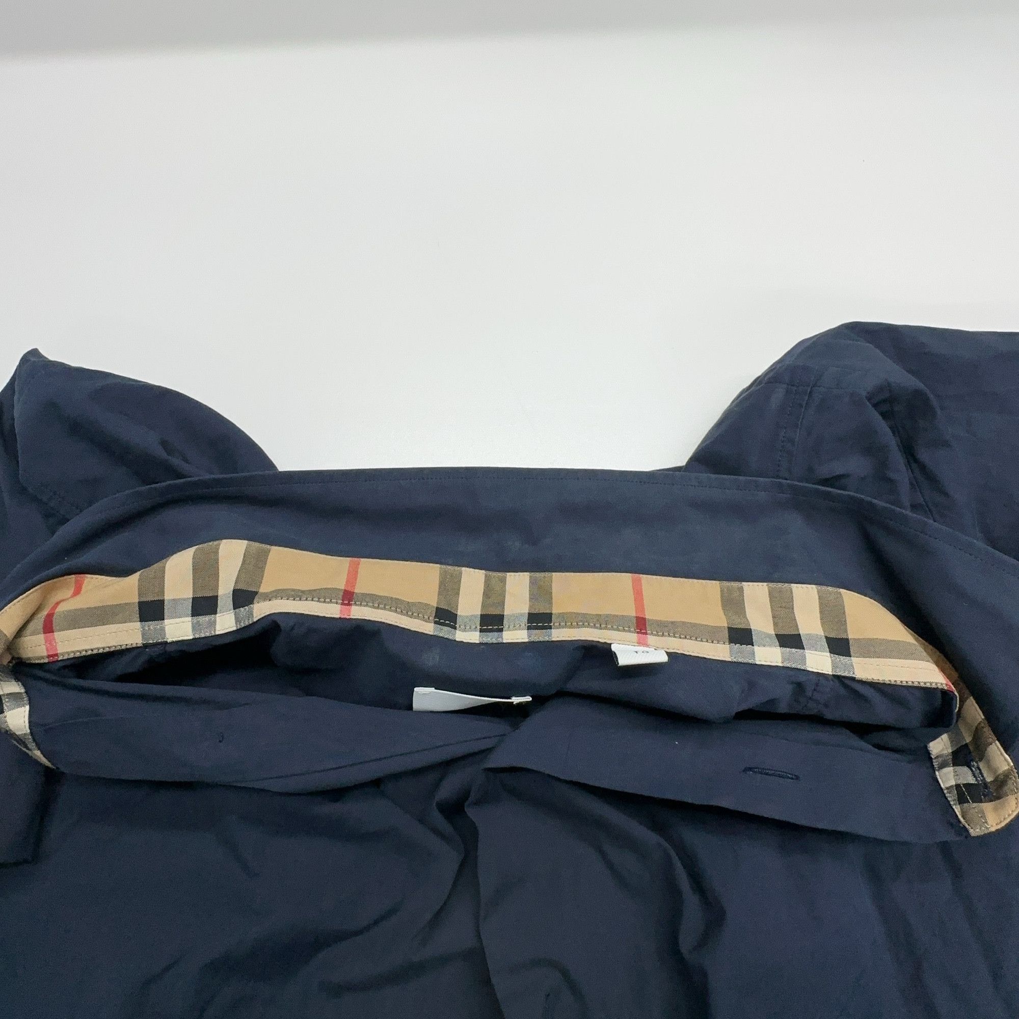 Burberry Burberry Navy Check Collar Shirt Size XL Size US XL / EU 56 / 4 - 5 Thumbnail
