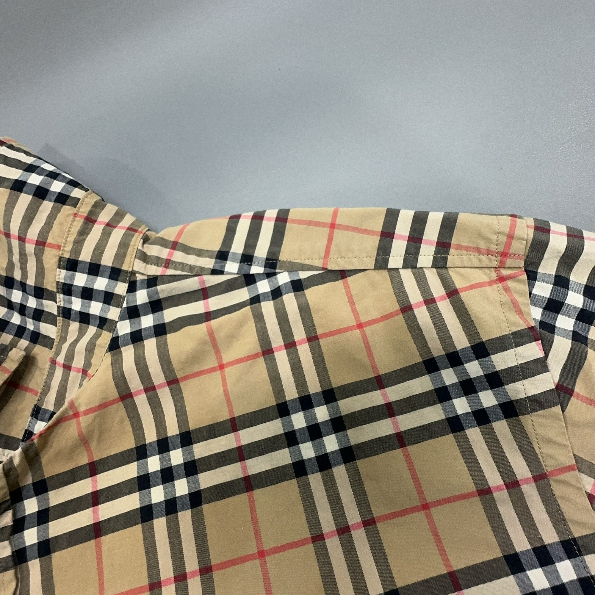 Burberry Burberry Beige Check Button Up Shirt Size L Size US L / EU 52-54 / 3 - 6 Thumbnail