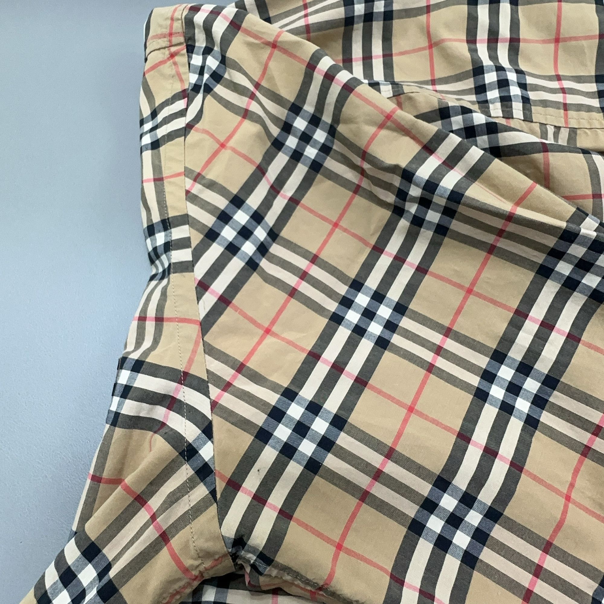 Burberry Burberry Beige Check Button Up Shirt Size L Size US L / EU 52-54 / 3 - 12 Thumbnail