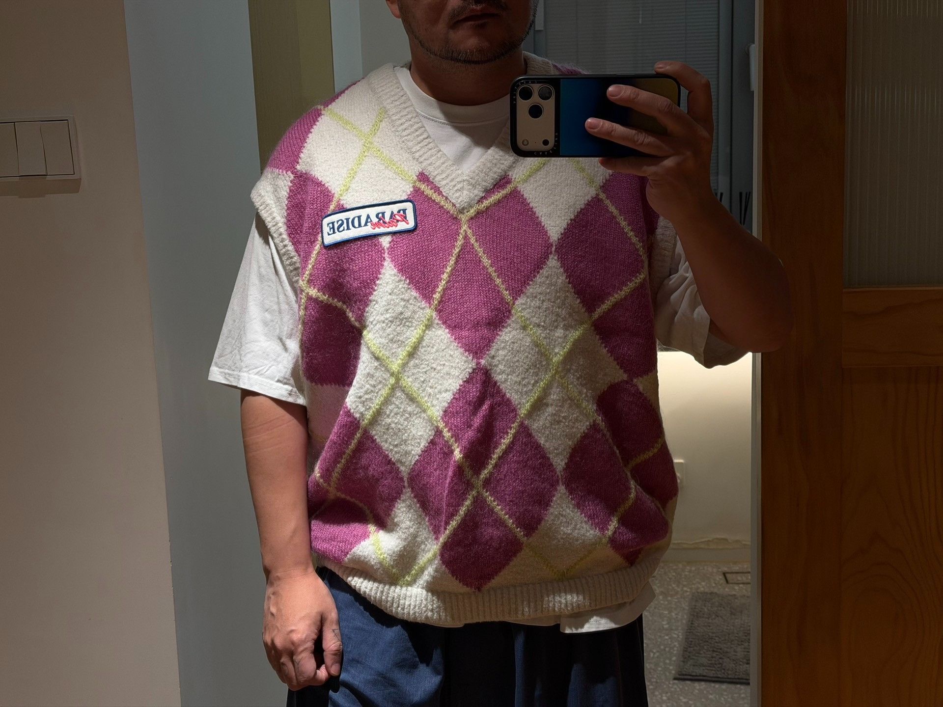 Palm Angels Palm Angels Argyle Knit Vest L Size US L / EU 52-54 / 3 - 6 Thumbnail
