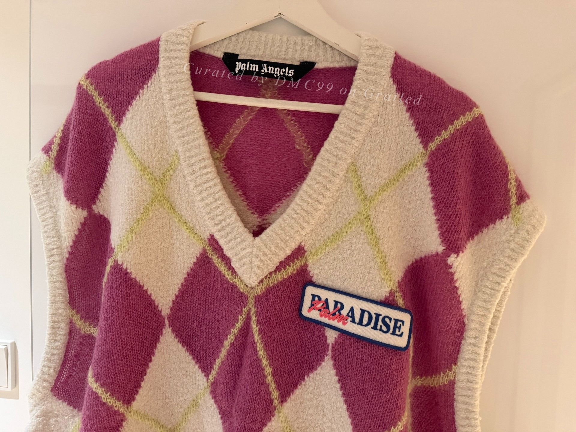 Palm Angels Palm Angels Argyle Knit Vest L Size US L / EU 52-54 / 3 - 3 Thumbnail